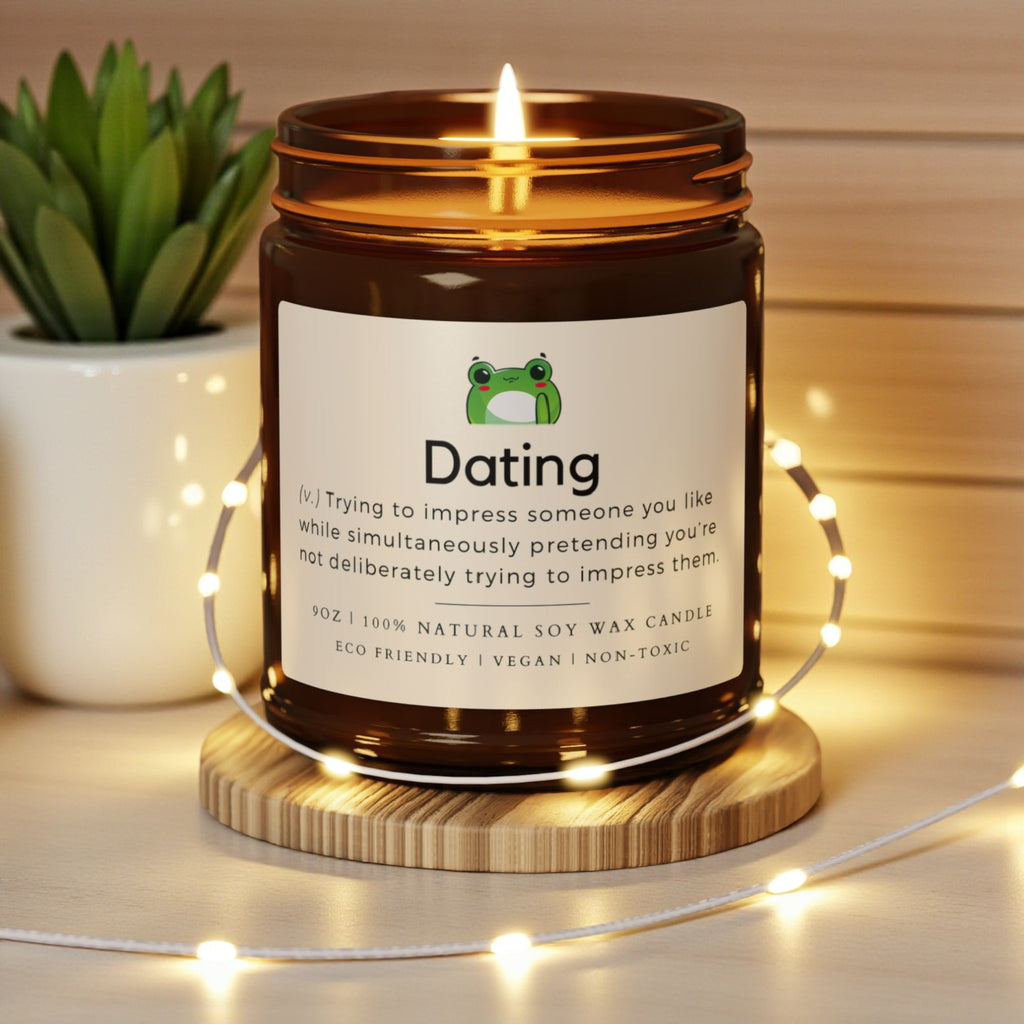 Dating Scented Soy Wax Vegan Candle; 4oz/9oz