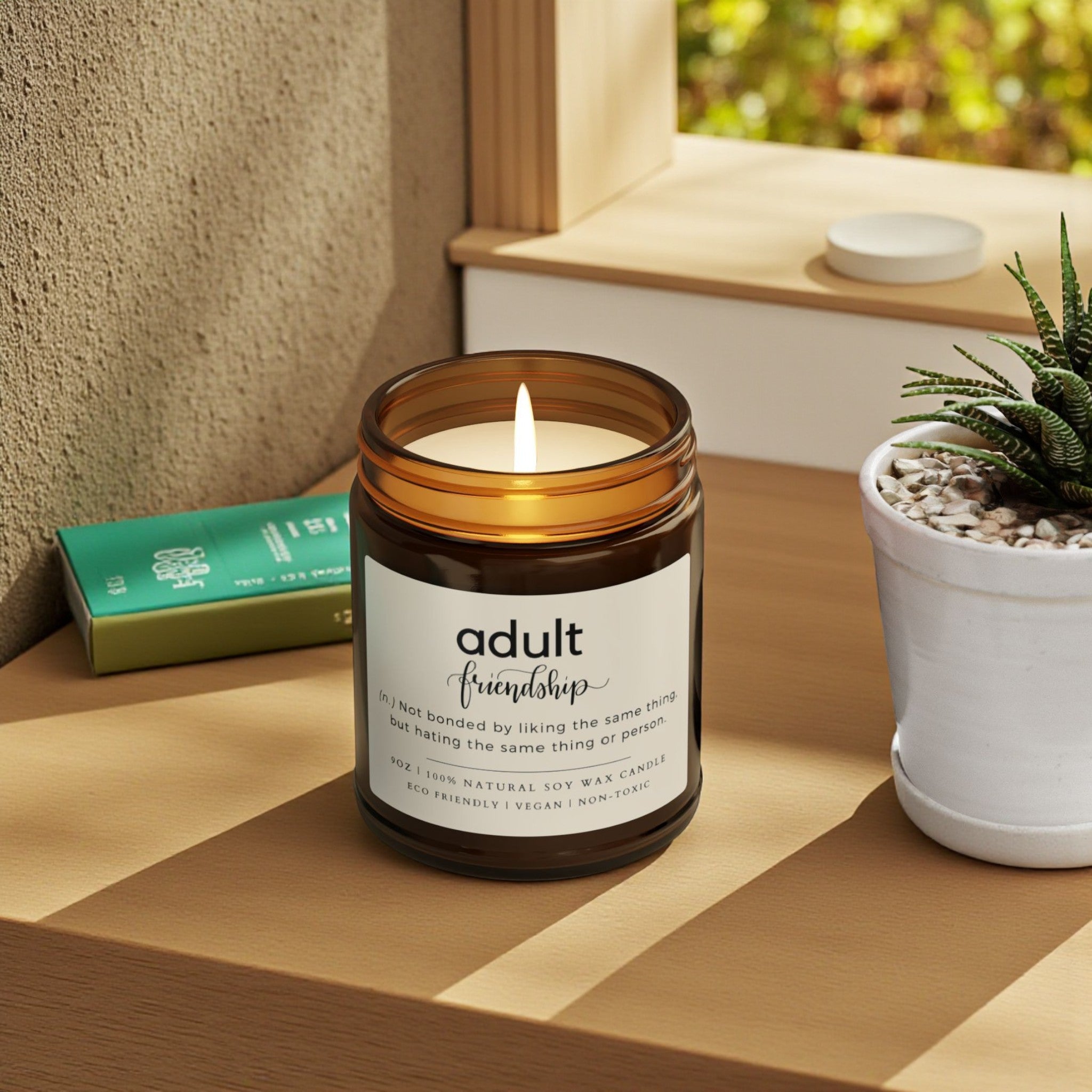 Adult Friendship Scented Soy Wax Vegan Jar Candle; 4oz/9oz