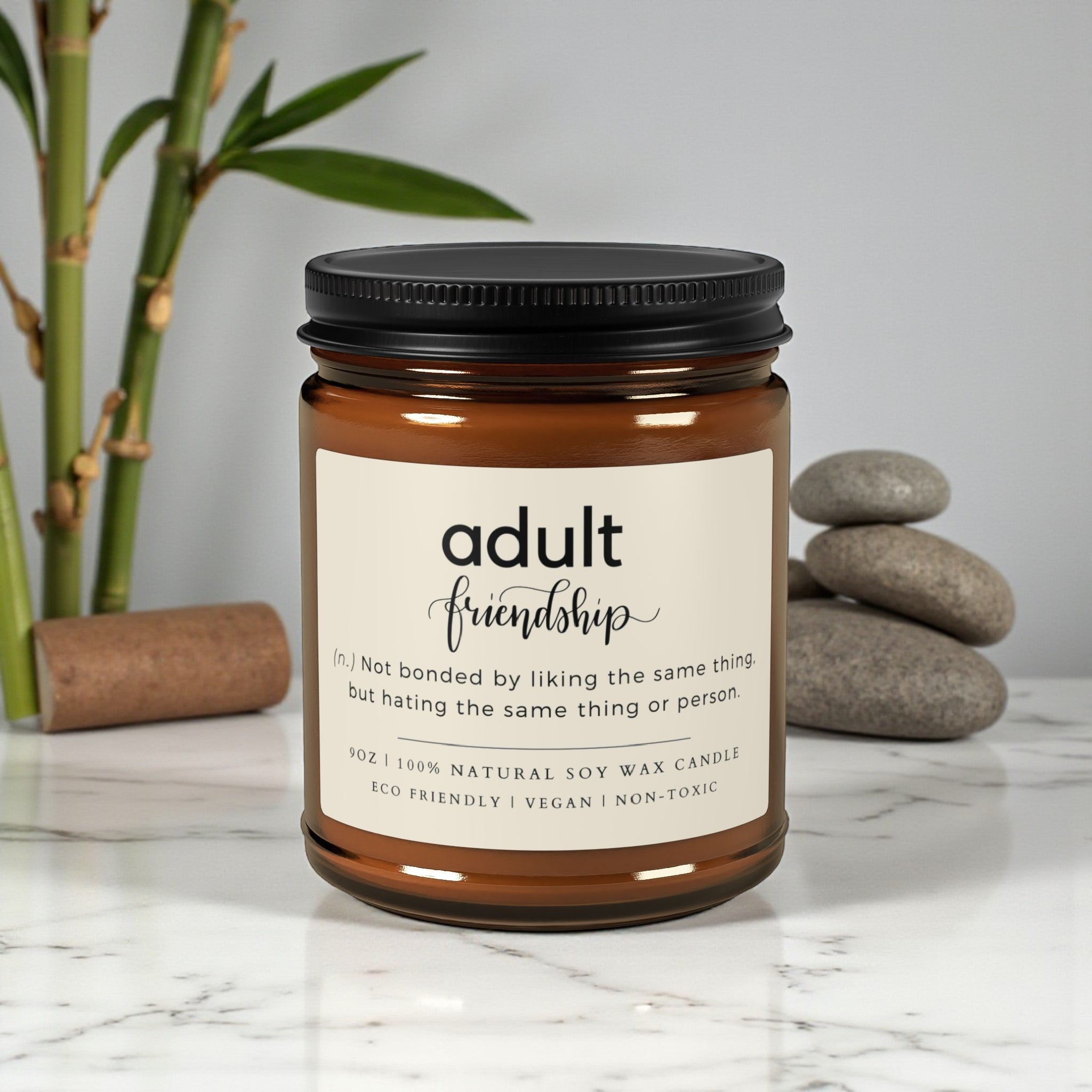 Adult Friendship Scented Soy Wax Vegan Jar Candle; 4oz/9oz