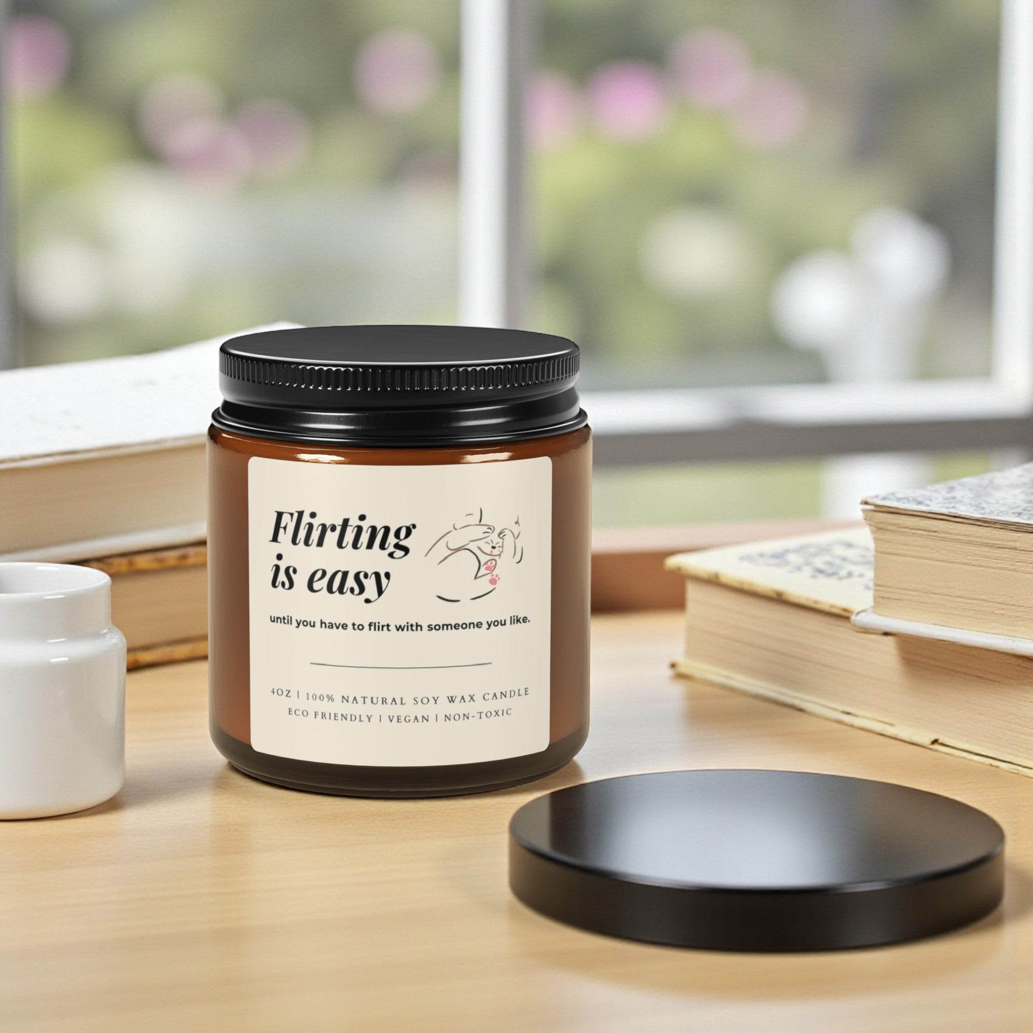 Flirting Scented Soy Wax Vegan Candle; 4oz/9oz