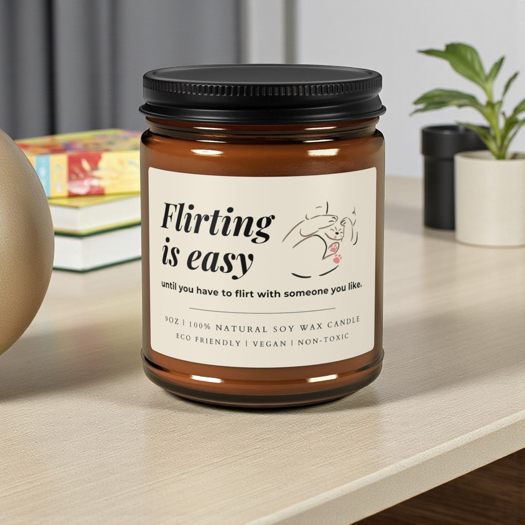 Flirting Scented Soy Wax Vegan Candle; 4oz/9oz