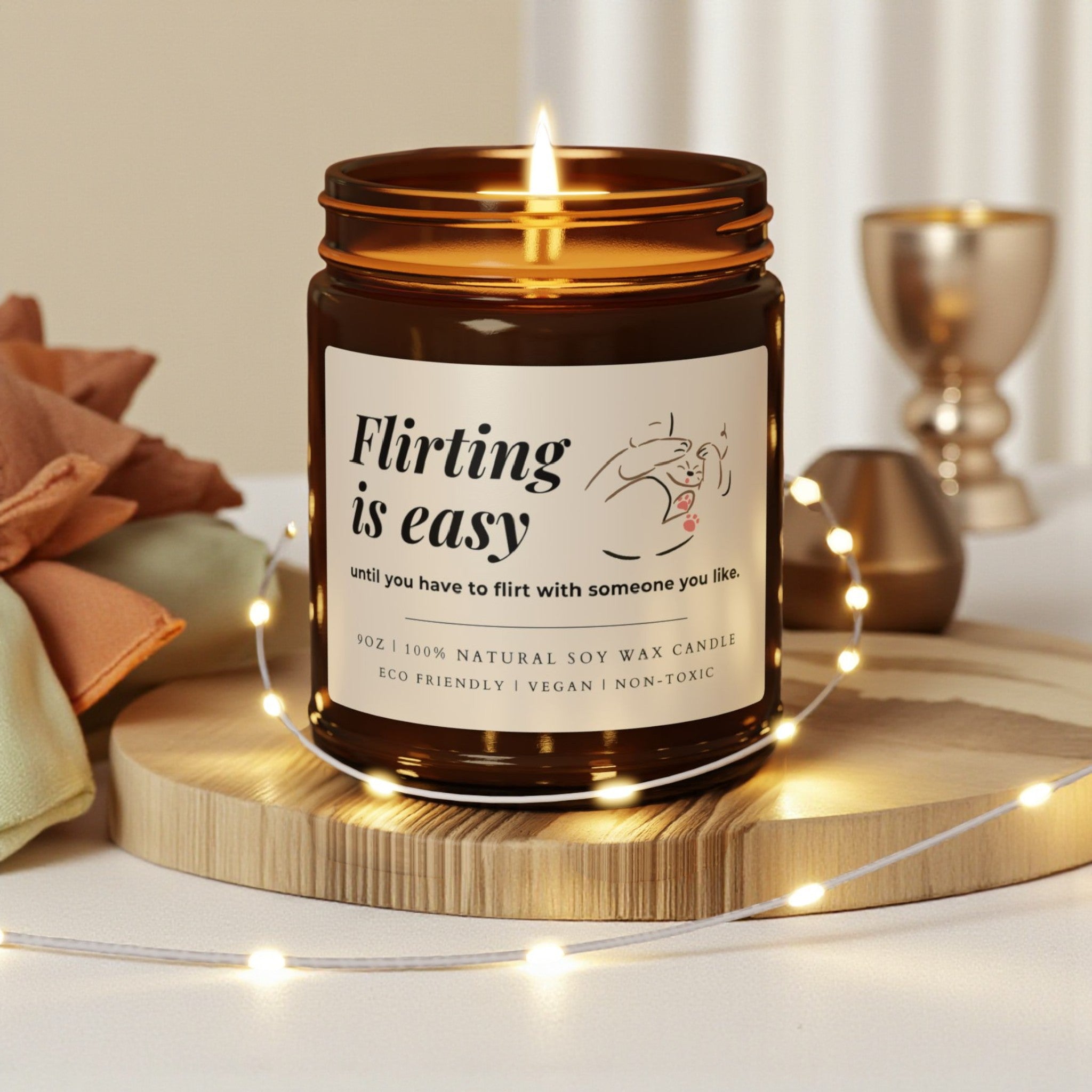Flirting Scented Soy Wax Vegan Candle; 4oz/9oz