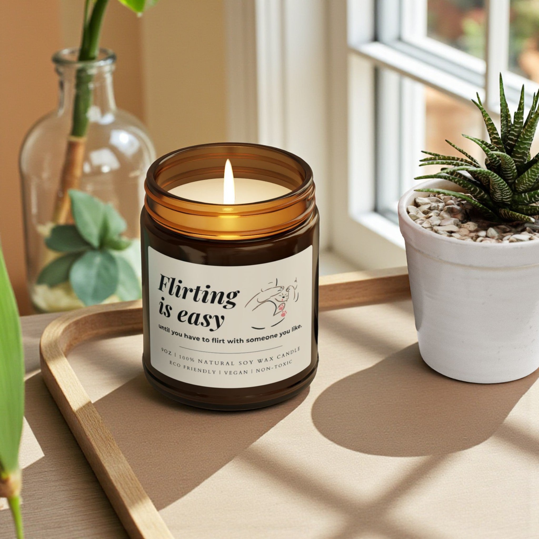 Flirting Scented Soy Wax Vegan Candle; 4oz/9oz