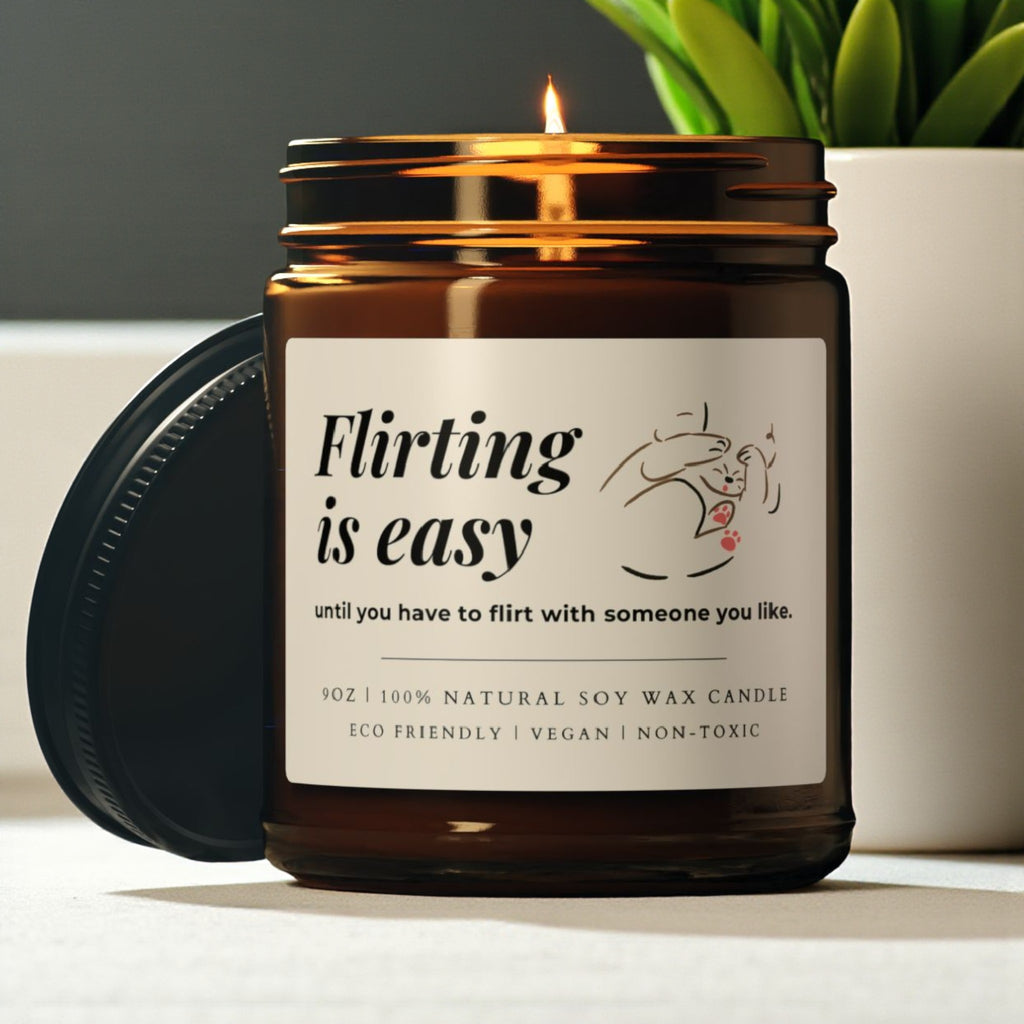 Flirting Scented Soy Wax Vegan Candle; 4oz/9oz