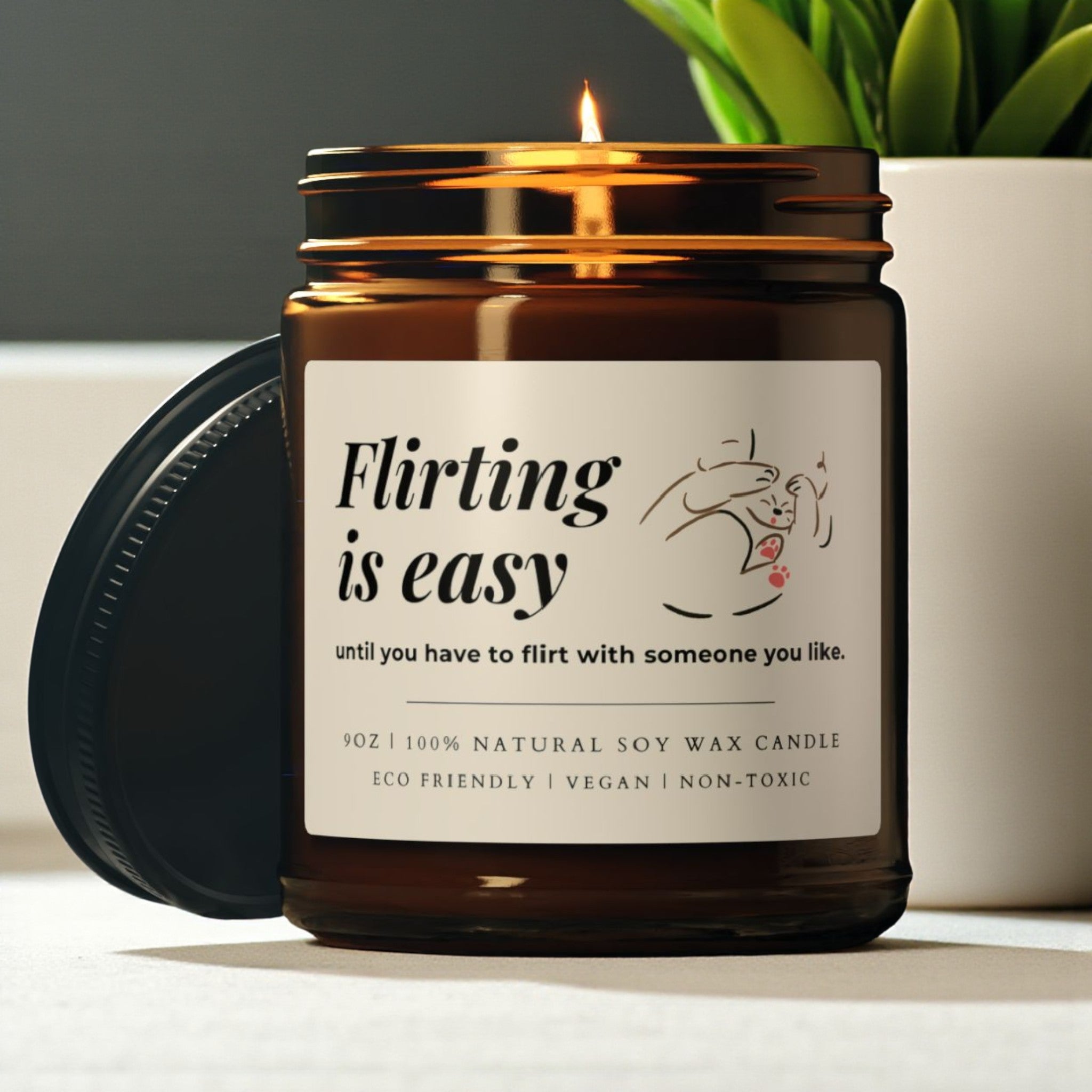 Flirting Scented Soy Wax Vegan Candle; 4oz/9oz