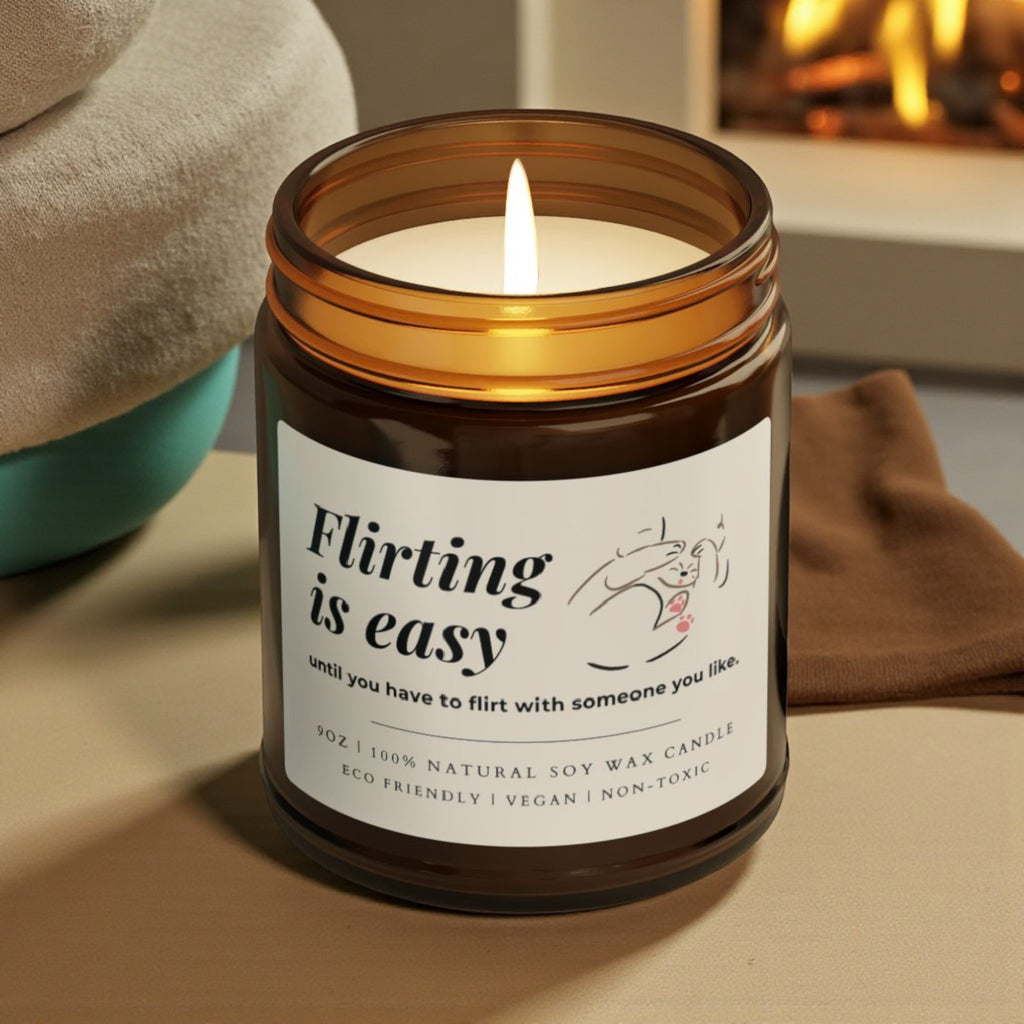 Flirting Scented Soy Wax Vegan Candle; 4oz/9oz