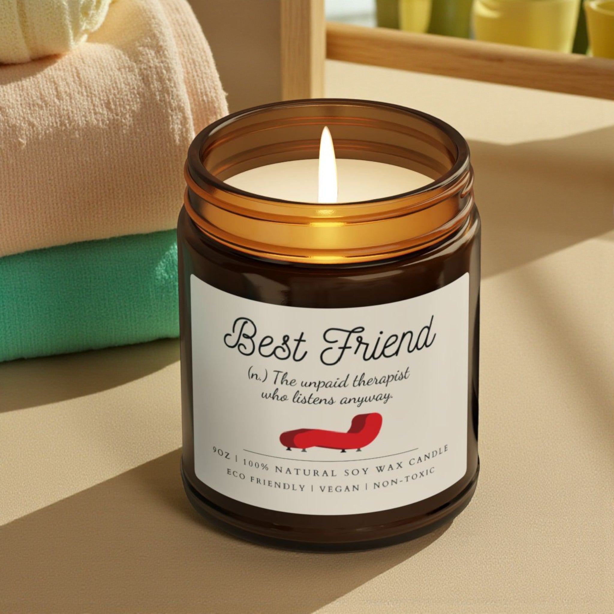 Best Friend Scented Soy Wax Vegan Jar Candle; 4oz/9oz