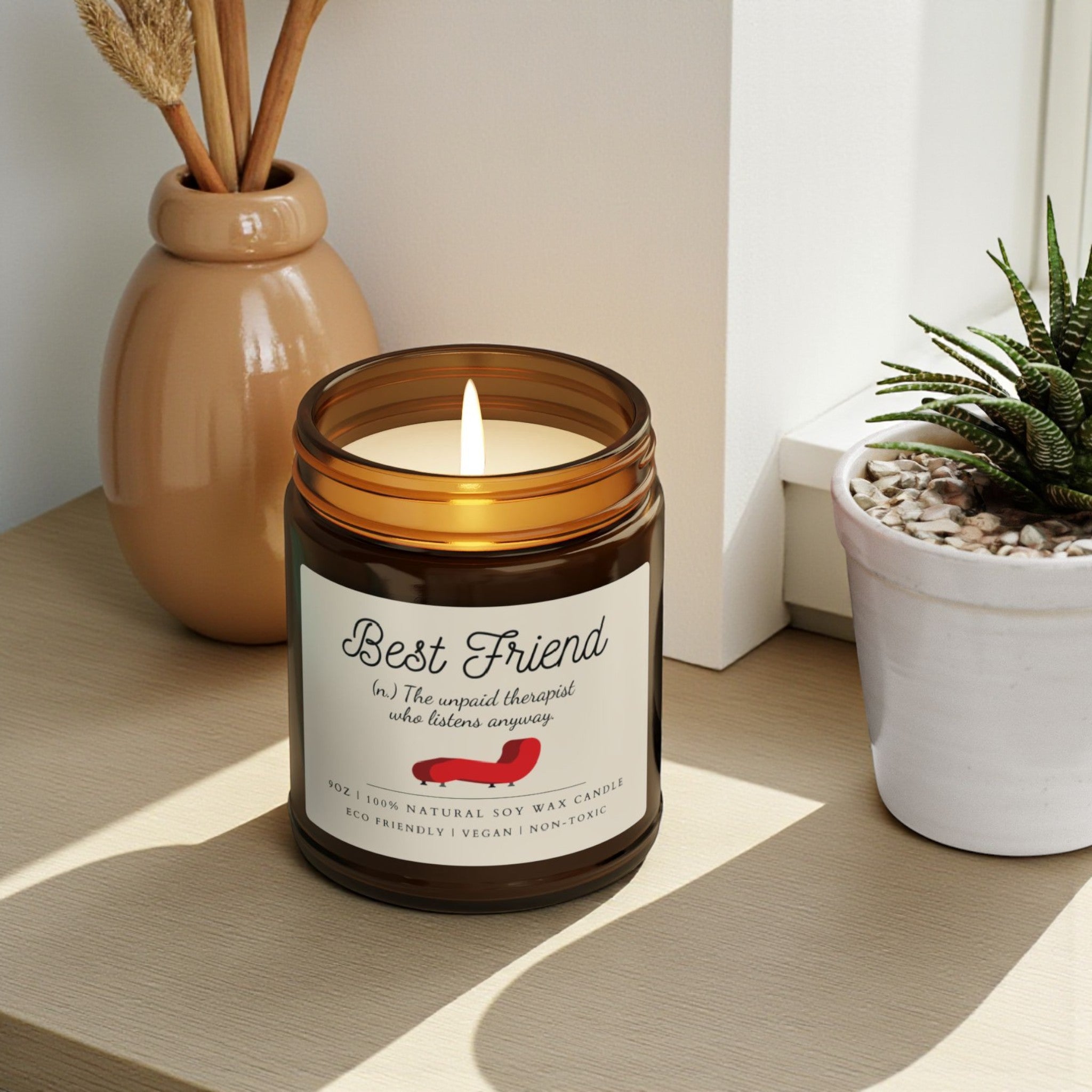 Best Friend Scented Soy Wax Vegan Jar Candle; 4oz/9oz