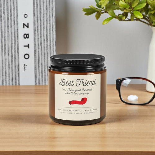 Best Friend Scented Soy Wax Vegan Candle; 4oz/9oz