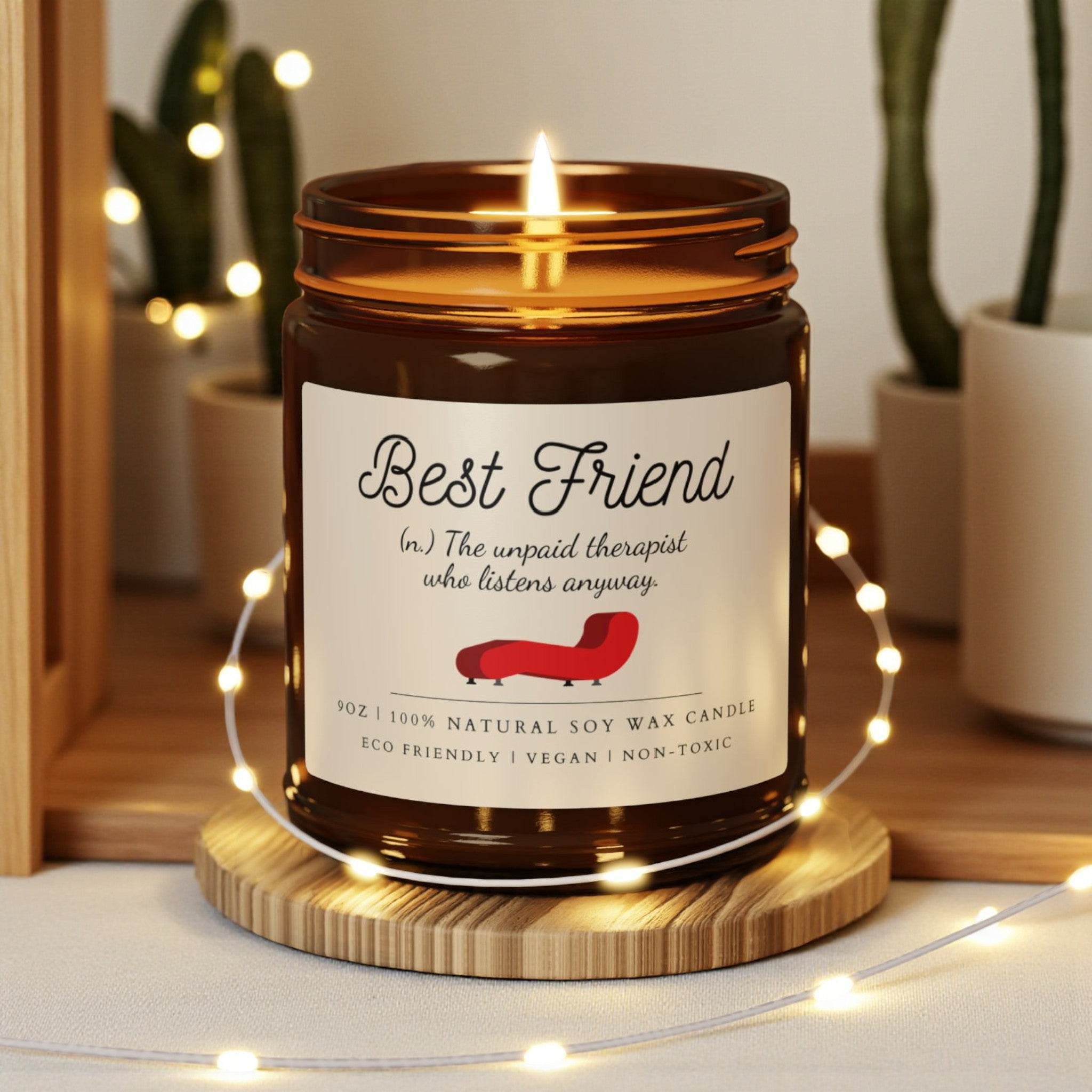 Best Friend Scented Soy Wax Vegan Jar Candle; 4oz/9oz