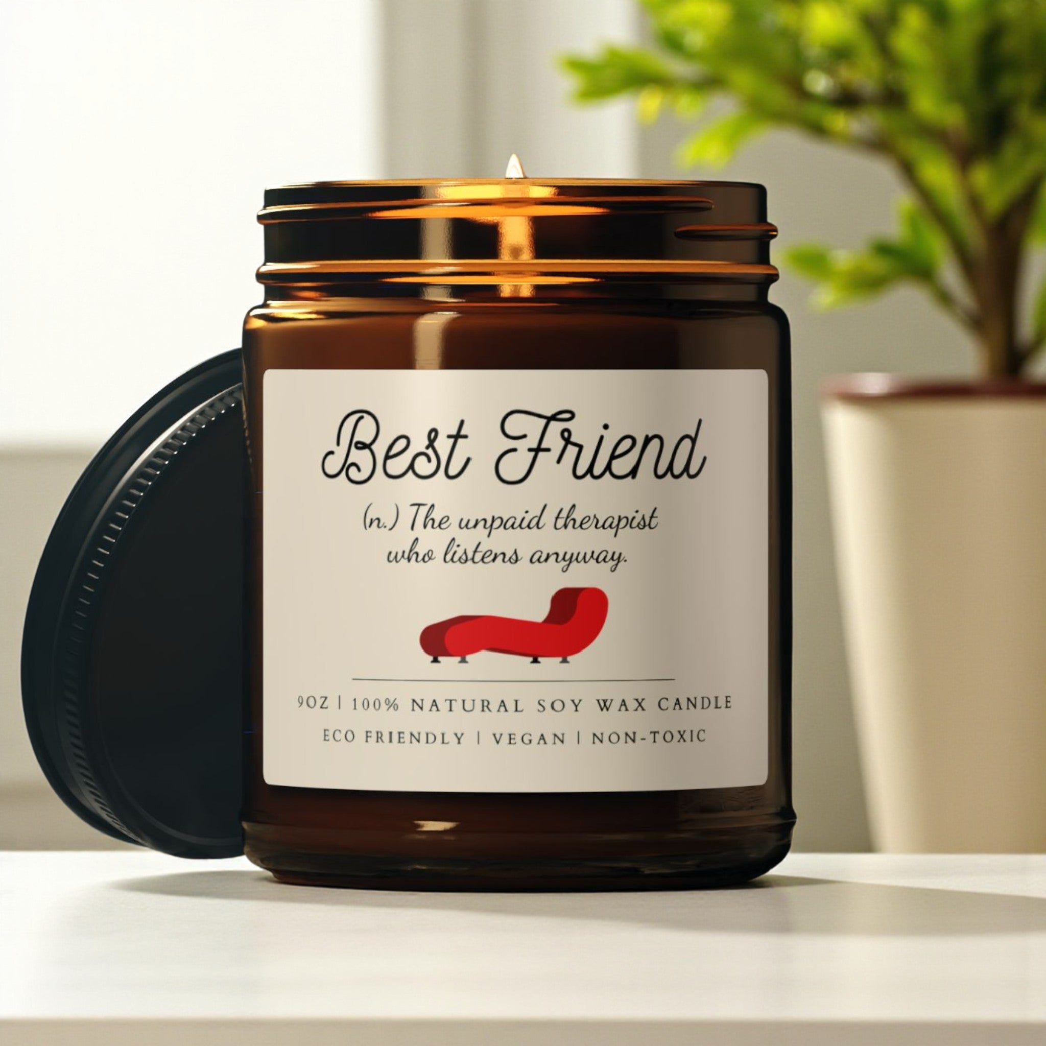 Best Friend Scented Soy Wax Vegan Jar Candle; 4oz/9oz