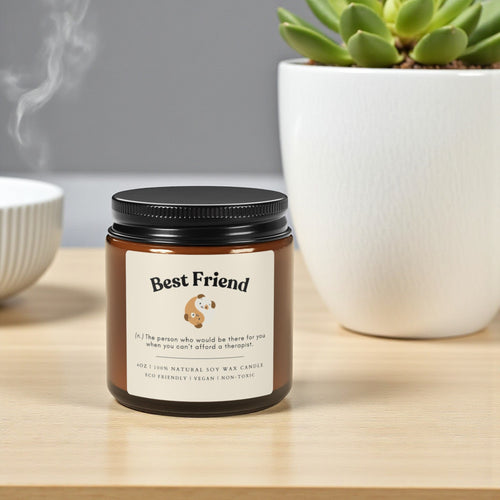 Best Friend Scented Soy Wax Vegan Candle; 4oz/9oz