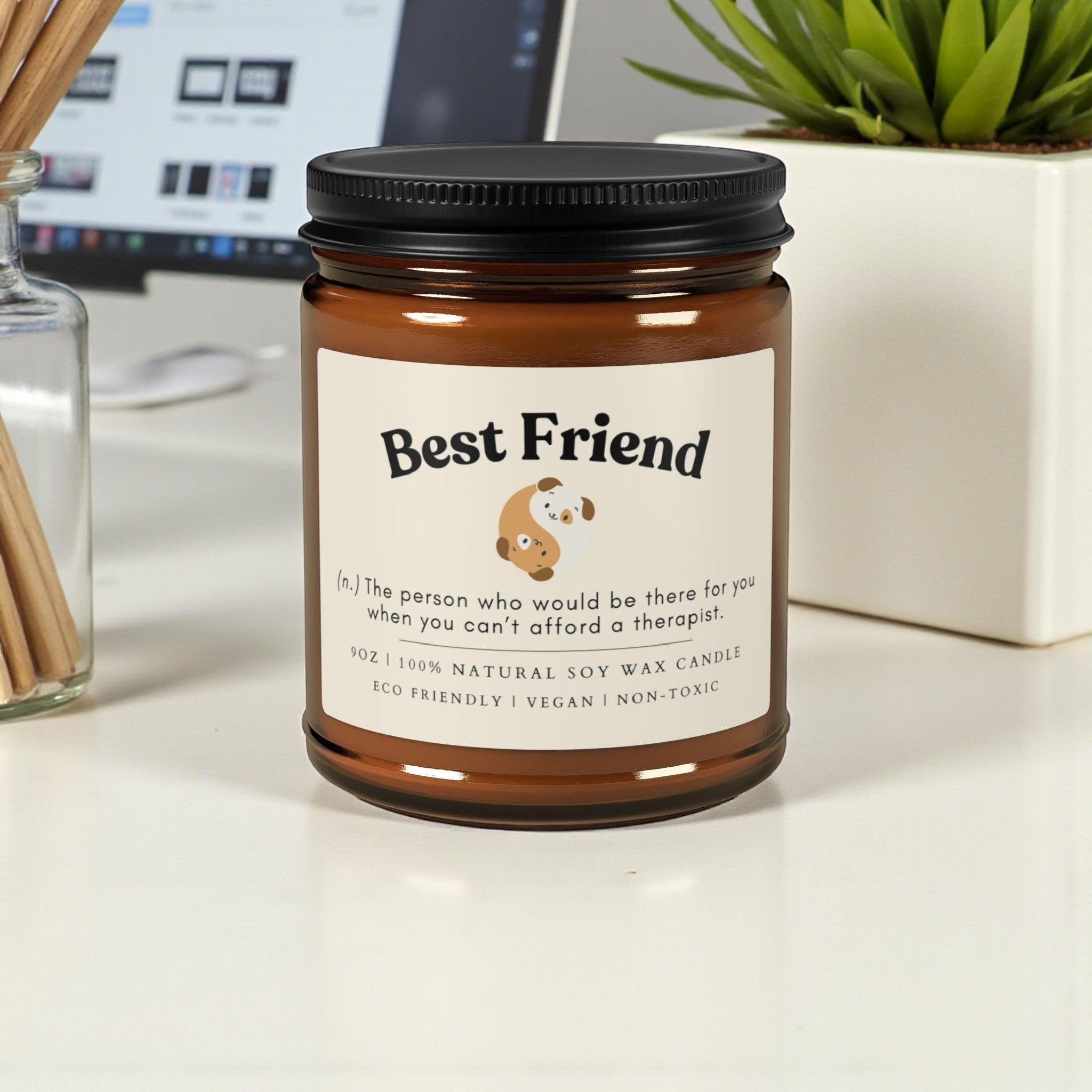 Best Friend Scented Soy Candle | Friendship Gift, Best Friend Scented Soy Wax Candle; 4oz/9oz