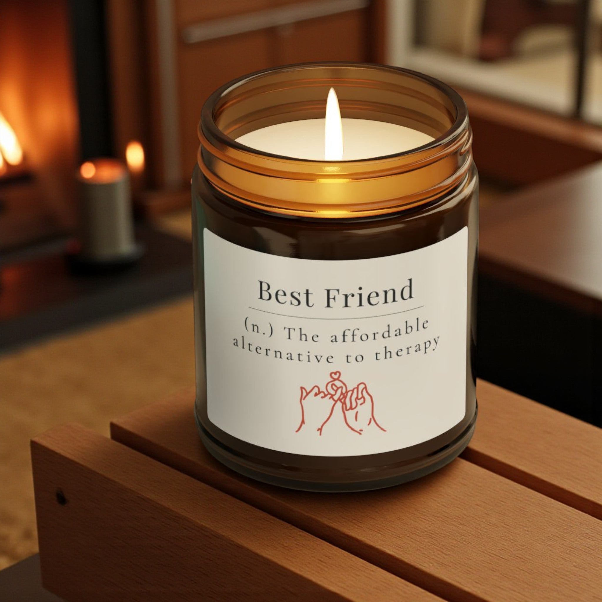 Best Friend Soy Candle | Best Friend Gift Candle, Amber Jar Candle; 4oz/9oz