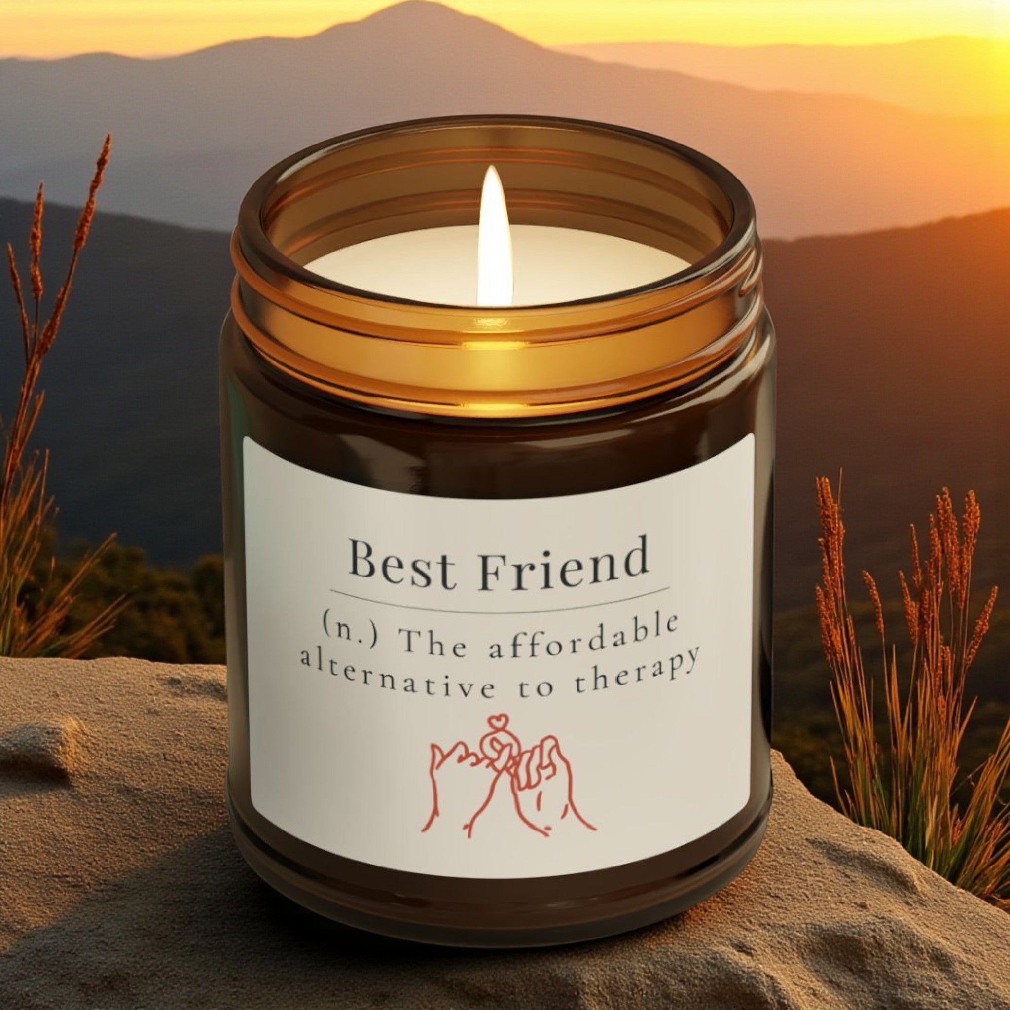 Best Friend Soy Candle | Best Friend Gift Candle, Amber Jar Candle; 4oz/9oz
