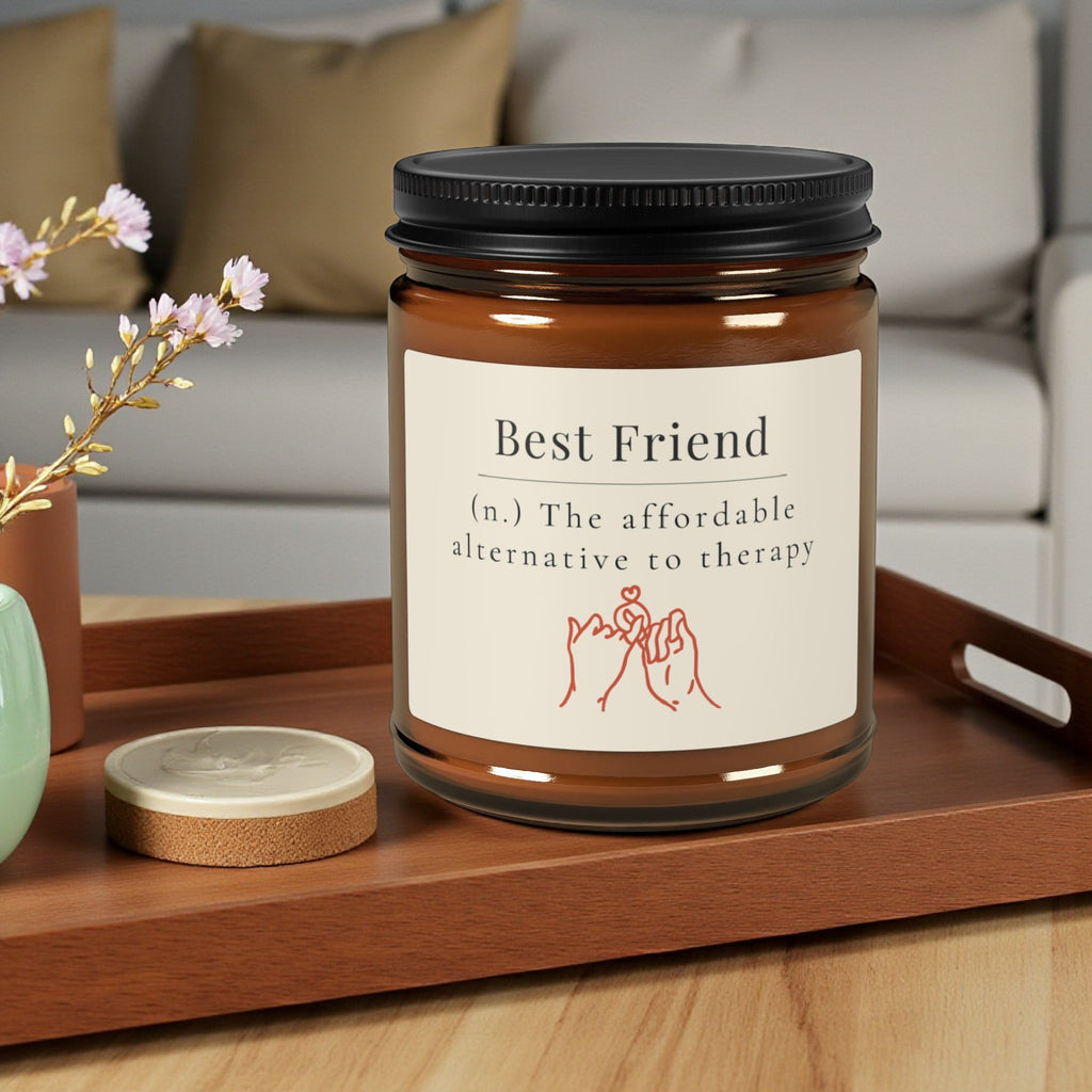 Best Friend Soy Candle | Best Friend Gift Candle, Amber Jar Candle; 4oz/9oz