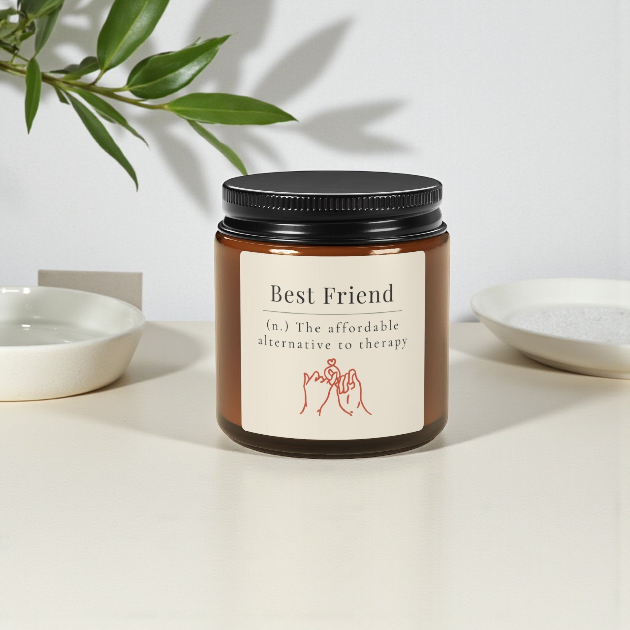 Best Friend Soy Candle | Best Friend Gift Candle, Amber Jar Candle; 4oz/9oz