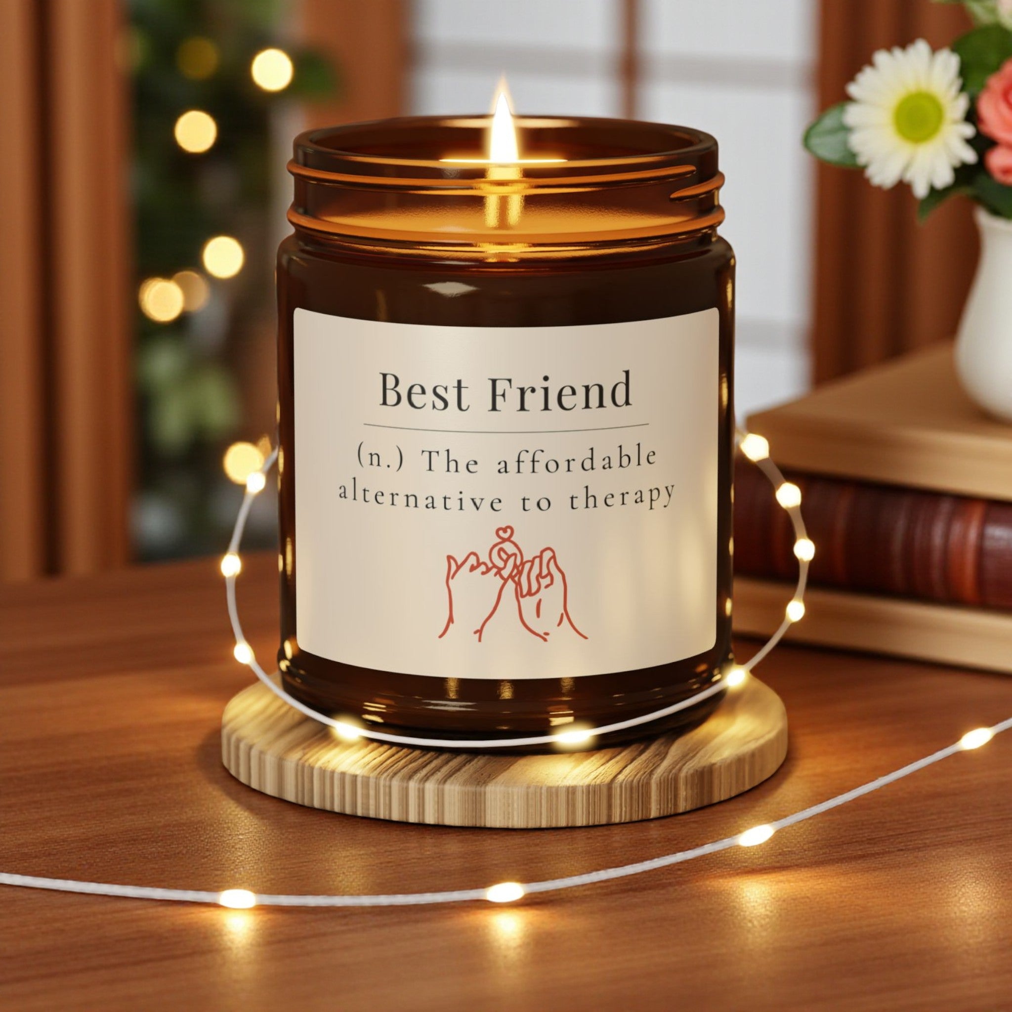 Best Friend Soy Candle | Best Friend Gift Candle, Amber Jar Candle; 4oz/9oz