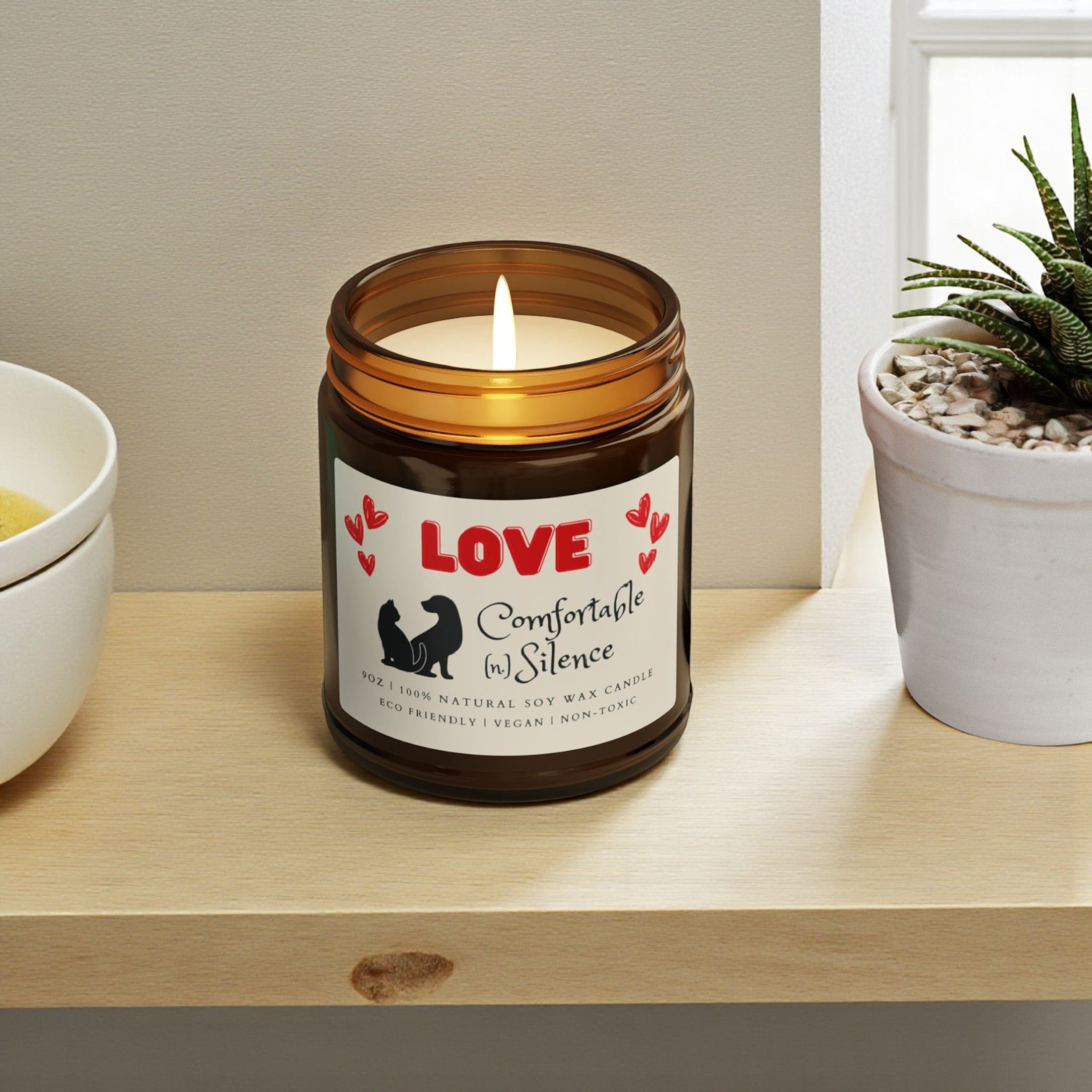 Love Scented Soy Wax Vegan Candle; 4oz/9oz