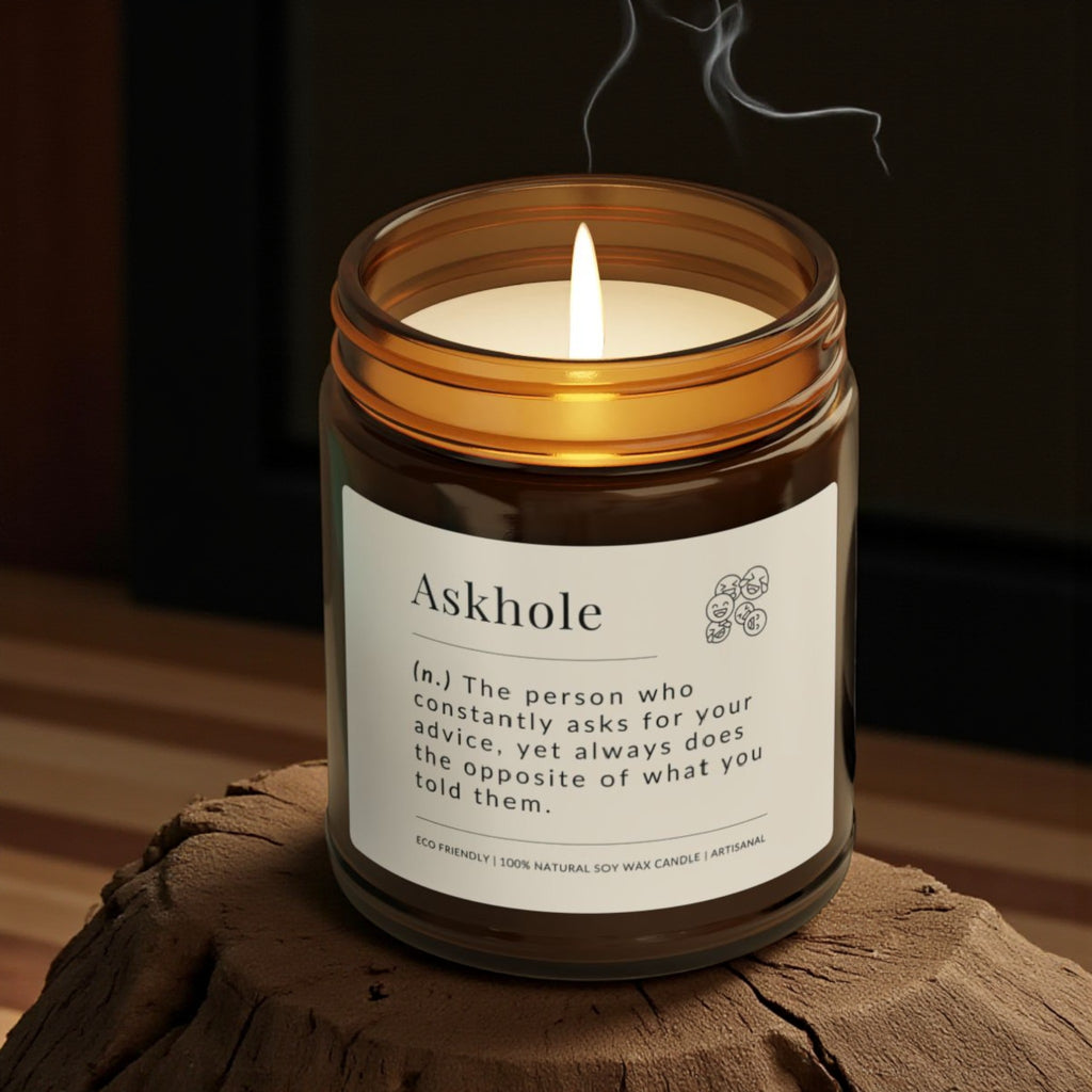 Askhole Scented Soy Wax Vegan Jar Candle; 4oz/9oz