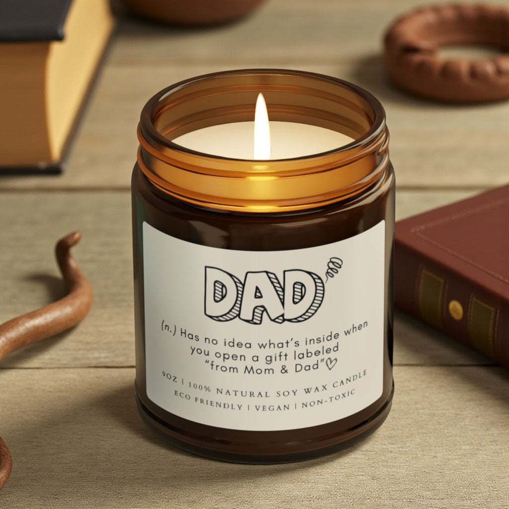 Dad Scented Soy Wax Vegan Candle; 4oz/9oz