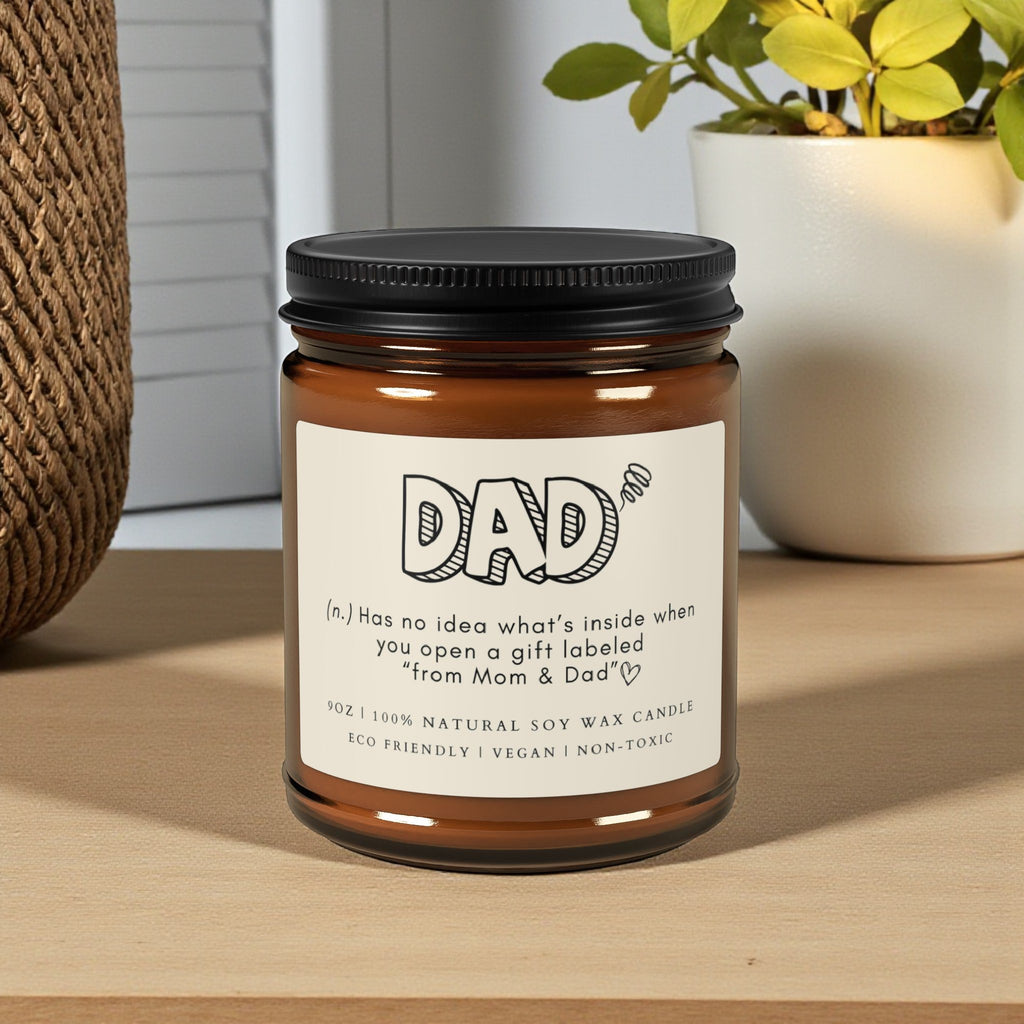 Dad Scented Soy Wax Vegan Candle; 4oz/9oz