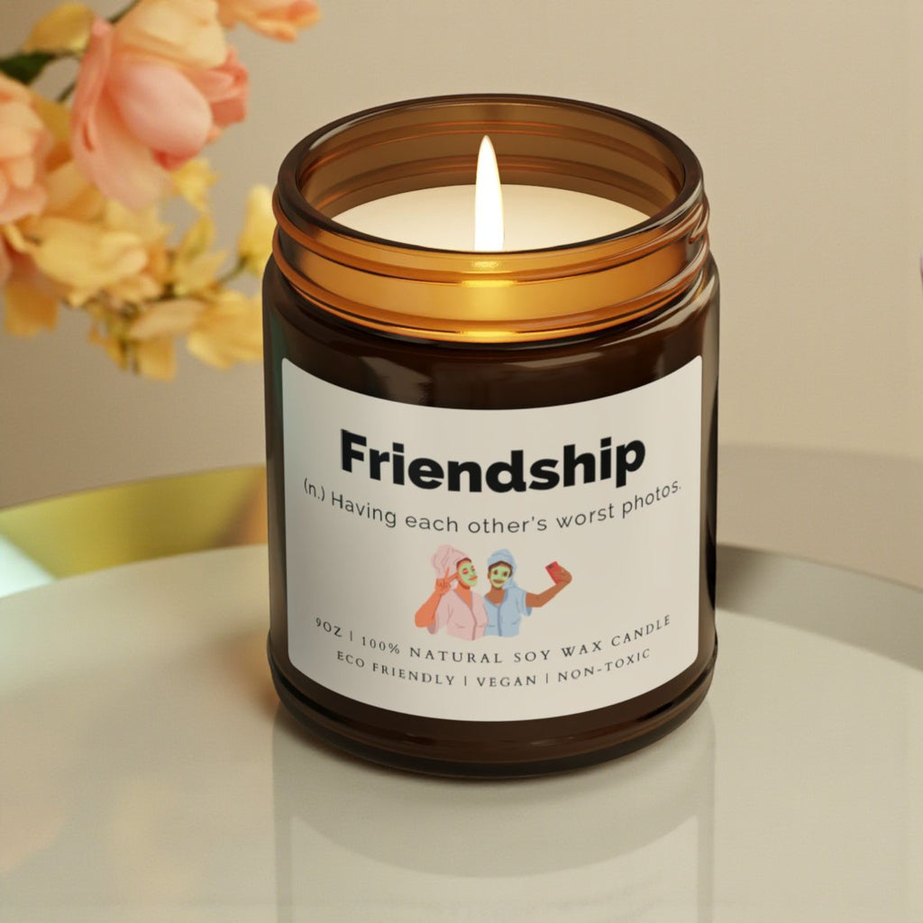 Friendship Scented Soy Wax Vegan Candle; 4oz/9oz