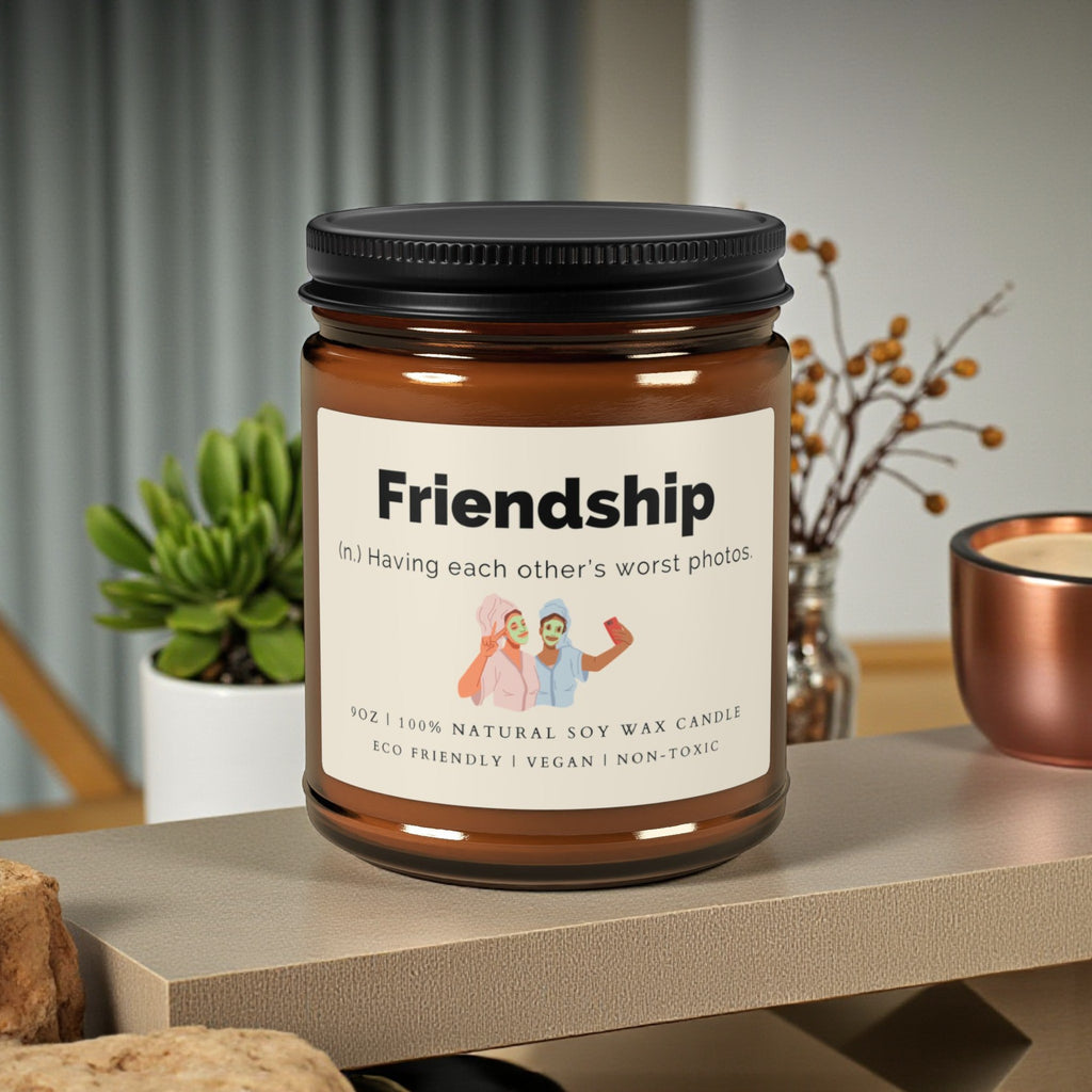 Friendship Scented Soy Wax Vegan Candle; 4oz/9oz