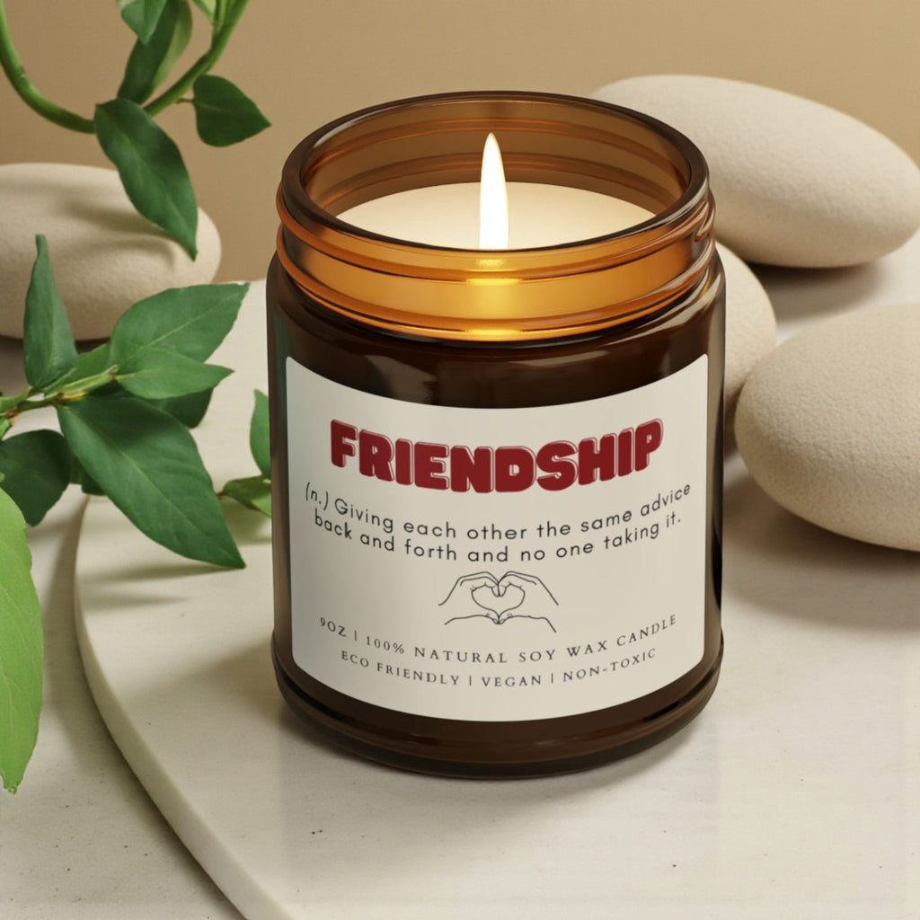 Friendship Scented Soy Wax Vegan Candle; 4oz/9oz