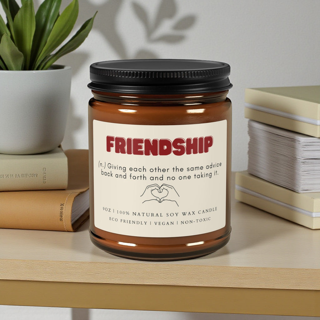 Friendship Scented Soy Wax Vegan Candle; 4oz/9oz
