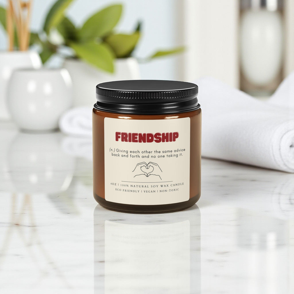 Friendship Scented Soy Wax Vegan Candle; 4oz/9oz