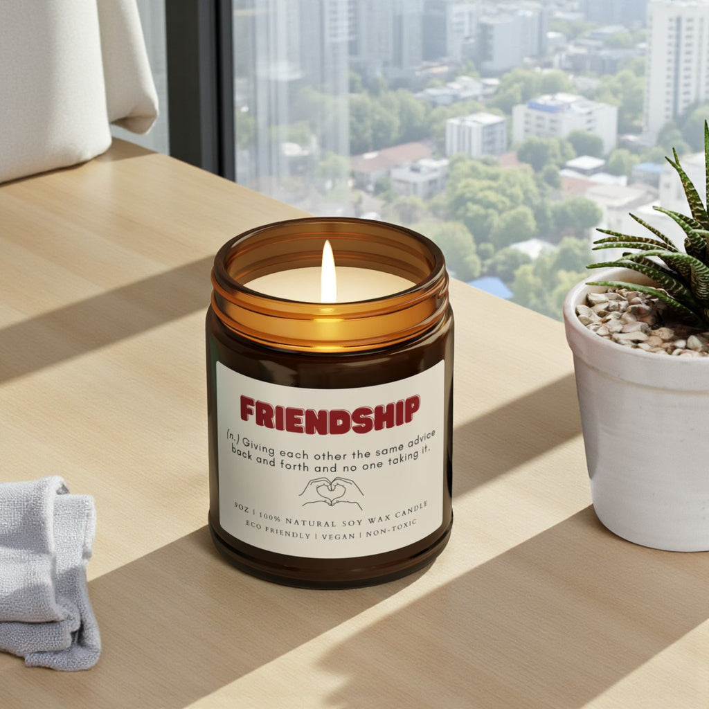 Friendship Scented Soy Wax Vegan Candle; 4oz/9oz