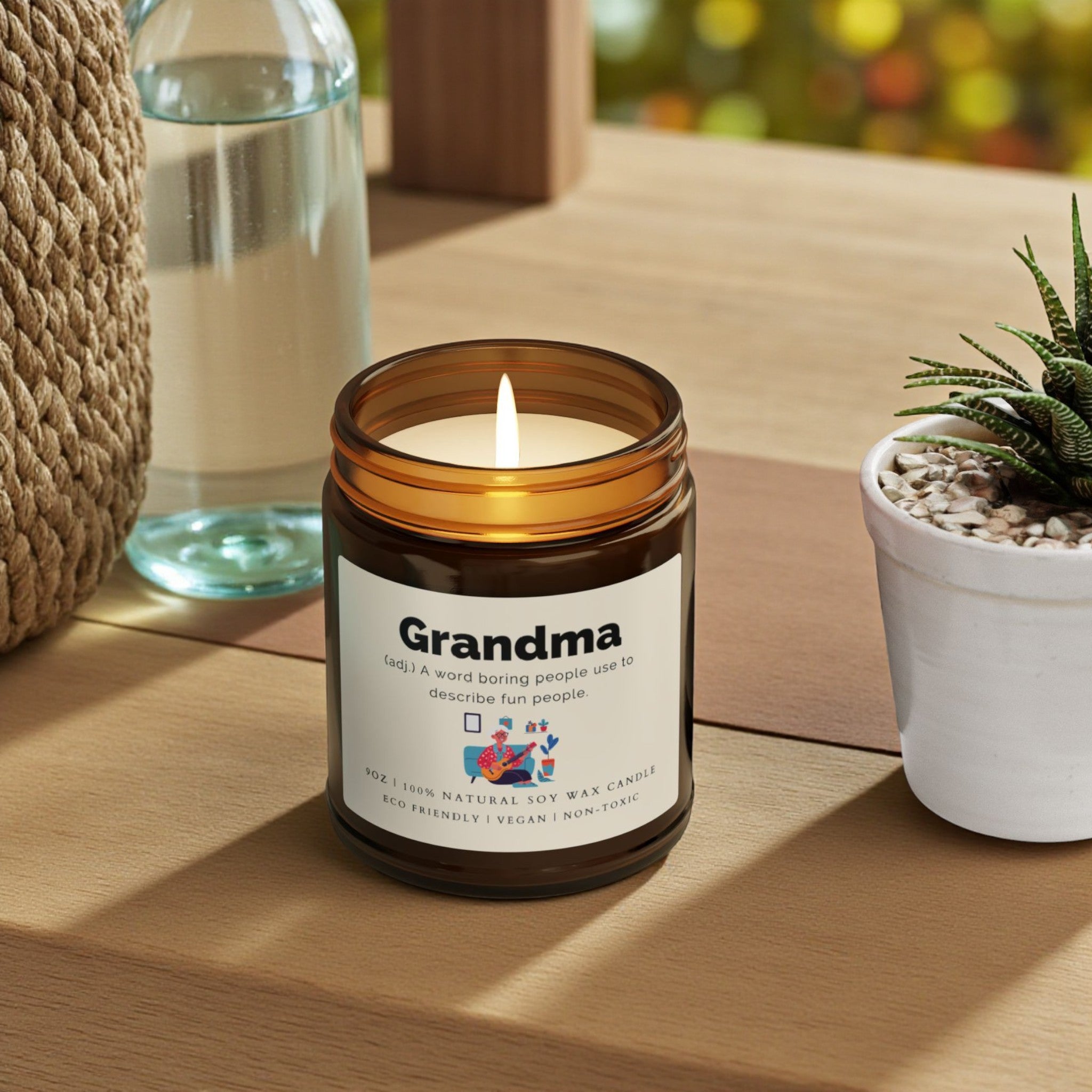 Grandma Scented Soy Wax Vegan Candle; 4oz/9oz