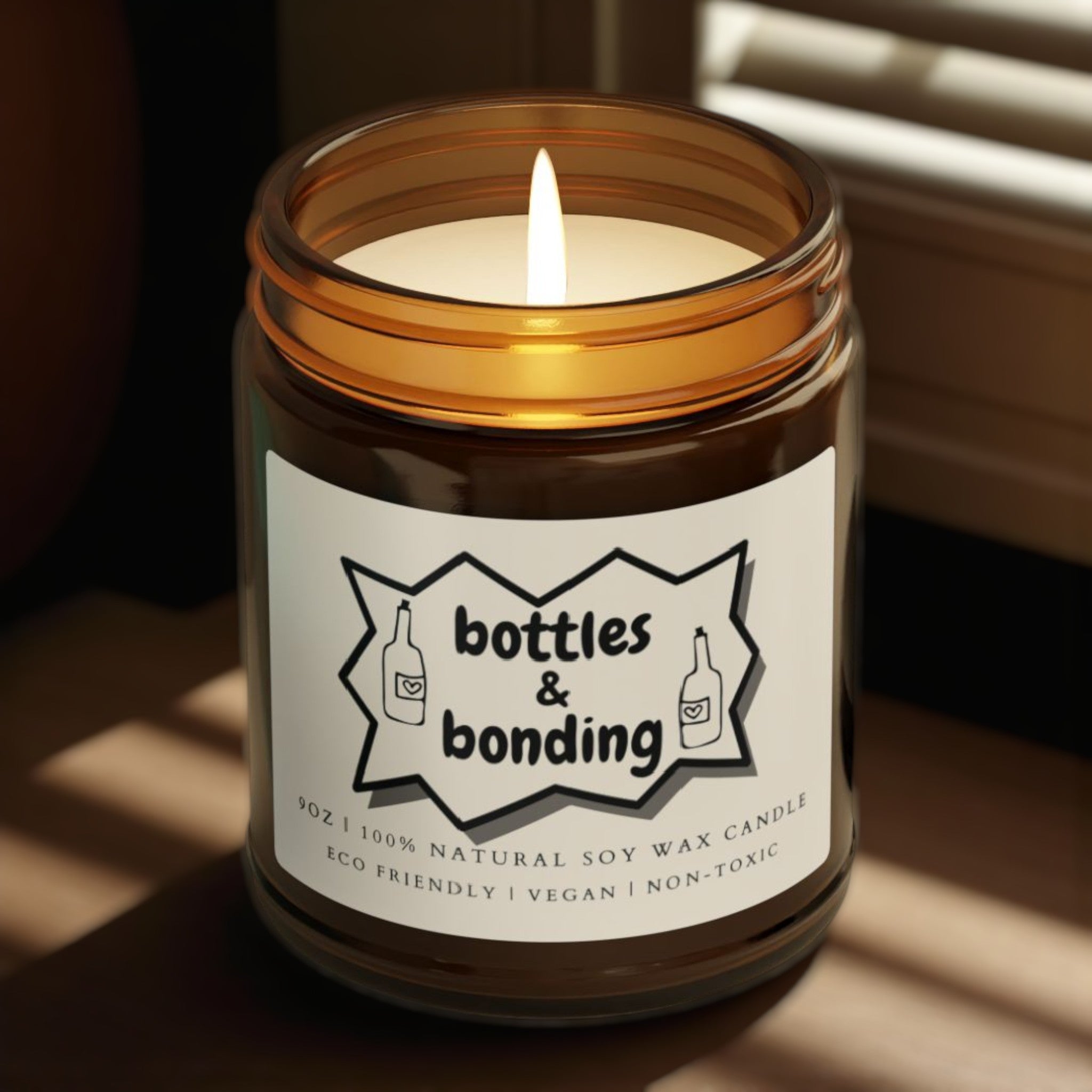 Bottles and Bonding Scented Soy Wax Vegan Jar Candle; 4oz/9oz