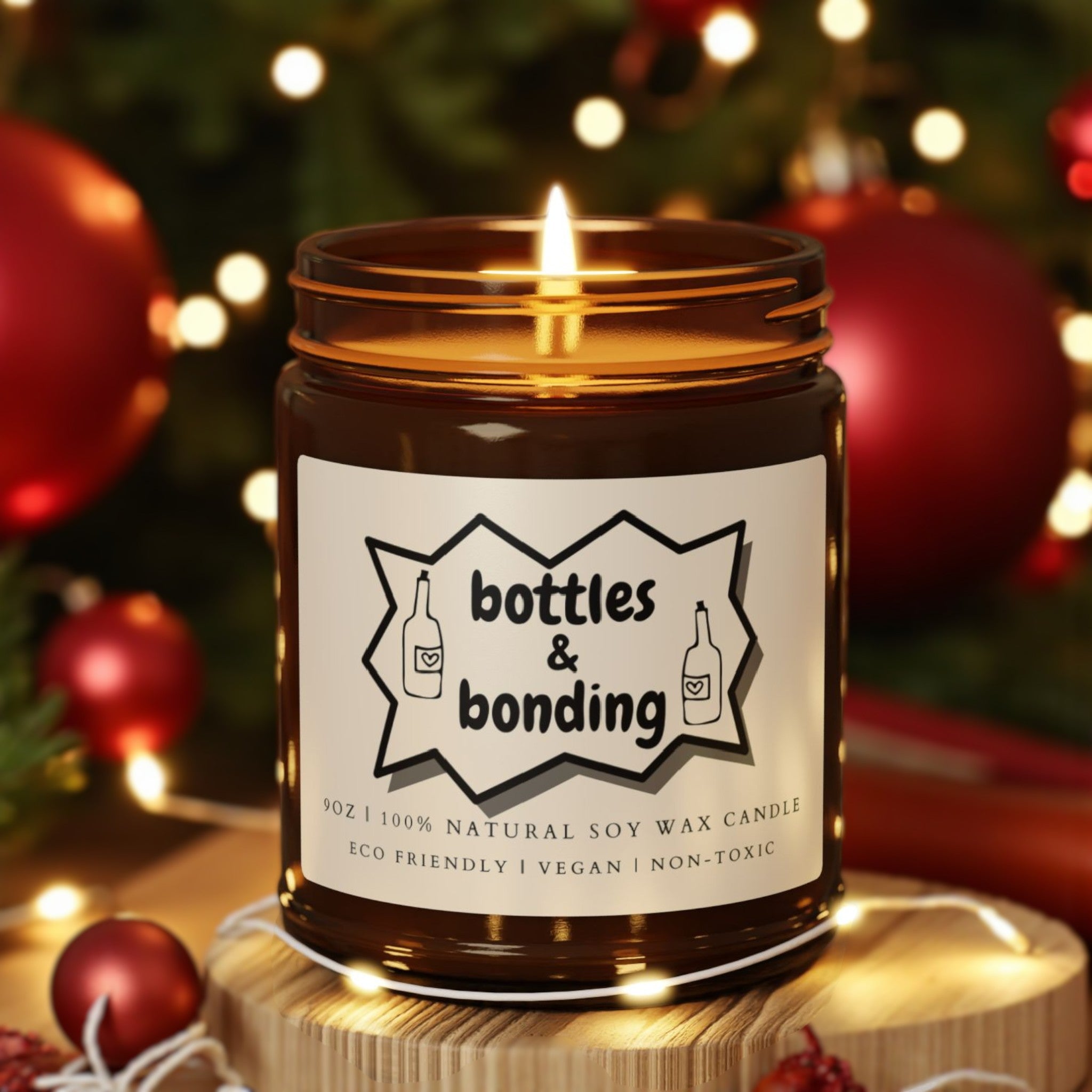 Bottles and Bonding Scented Soy Wax Vegan Jar Candle; 4oz/9oz