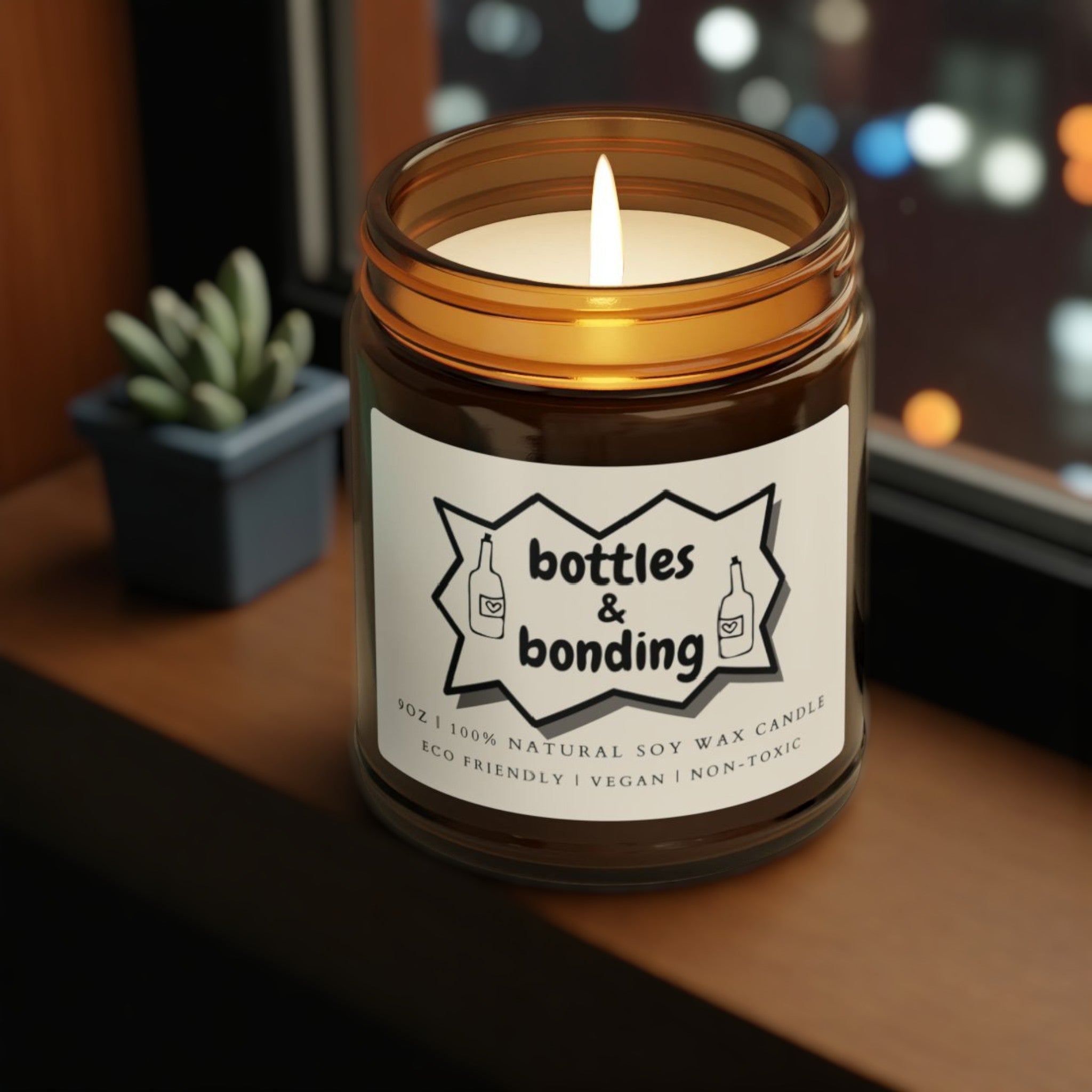 Bottles and Bonding Scented Soy Wax Vegan Jar Candle; 4oz/9oz