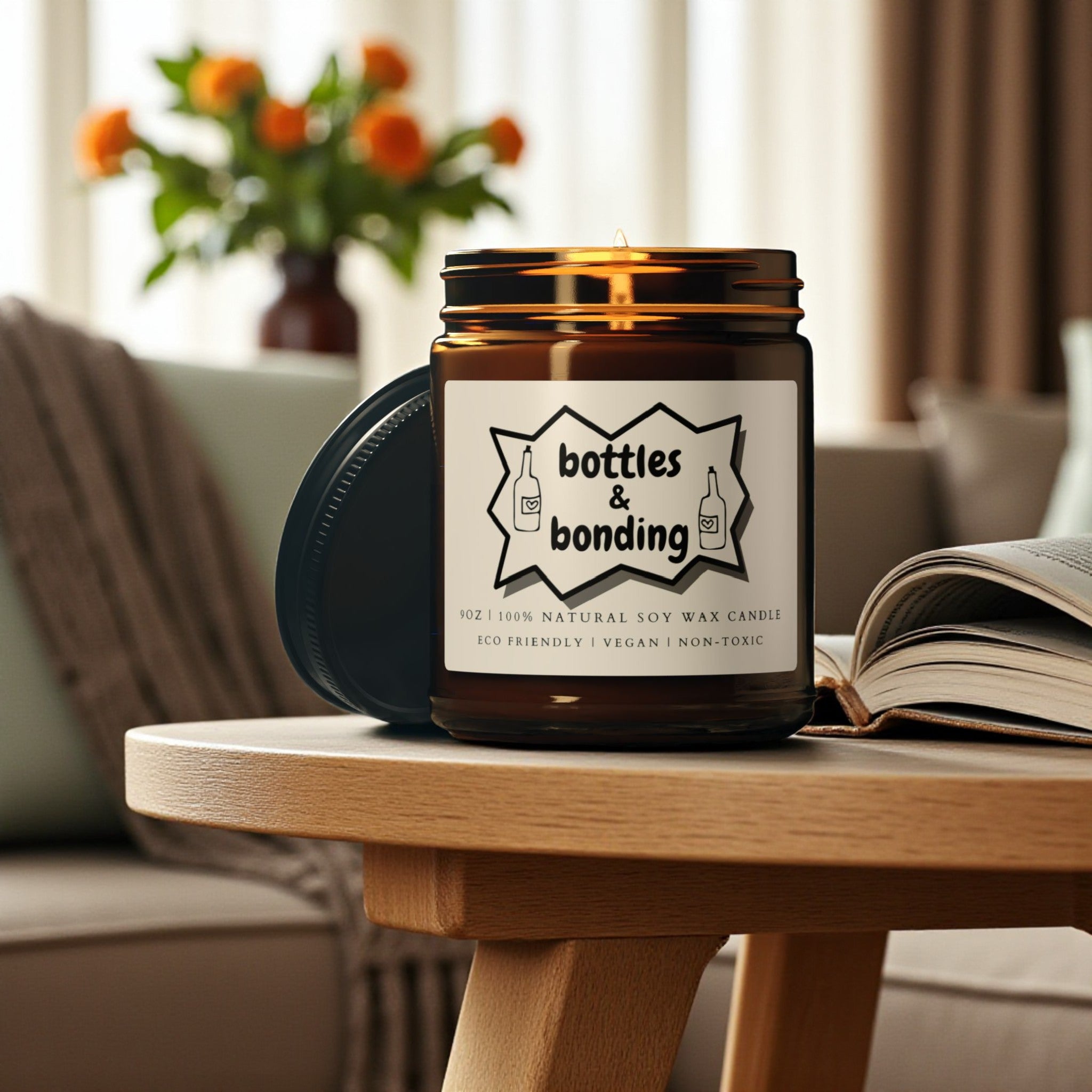 Bottles and Bonding Scented Soy Wax Vegan Jar Candle; 4oz/9oz