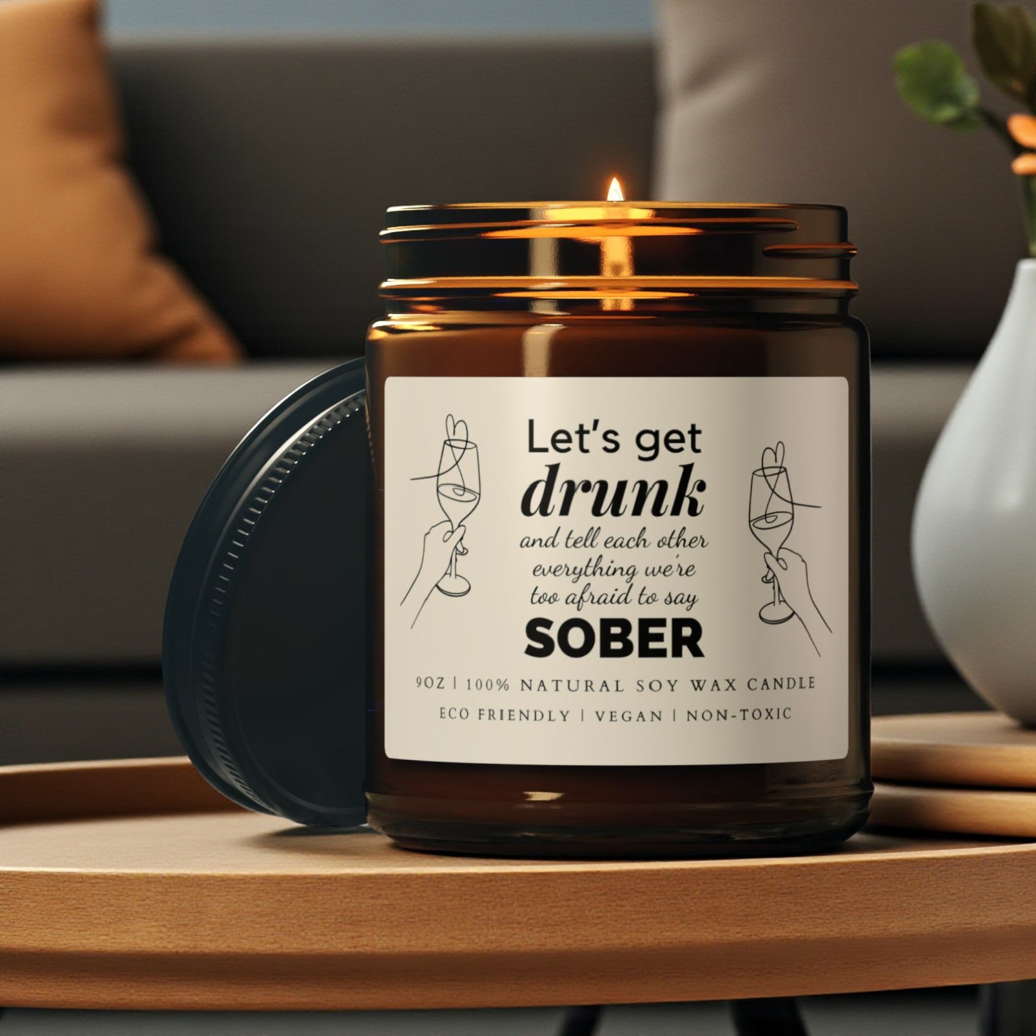 Let’s Get Drunk Scented Soy Wax Candle; 4oz/9oz