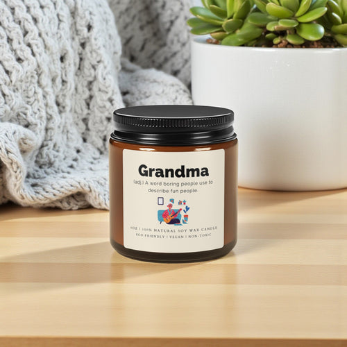 Grandma Scented Soy Wax Vegan Candle; 4oz/9oz