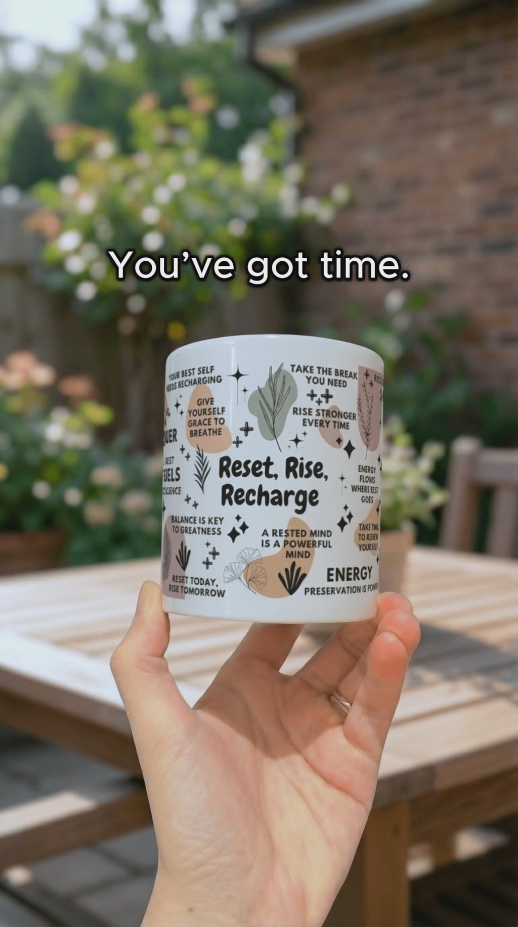 Reset Rise Recharge Mug; 11oz/15oz