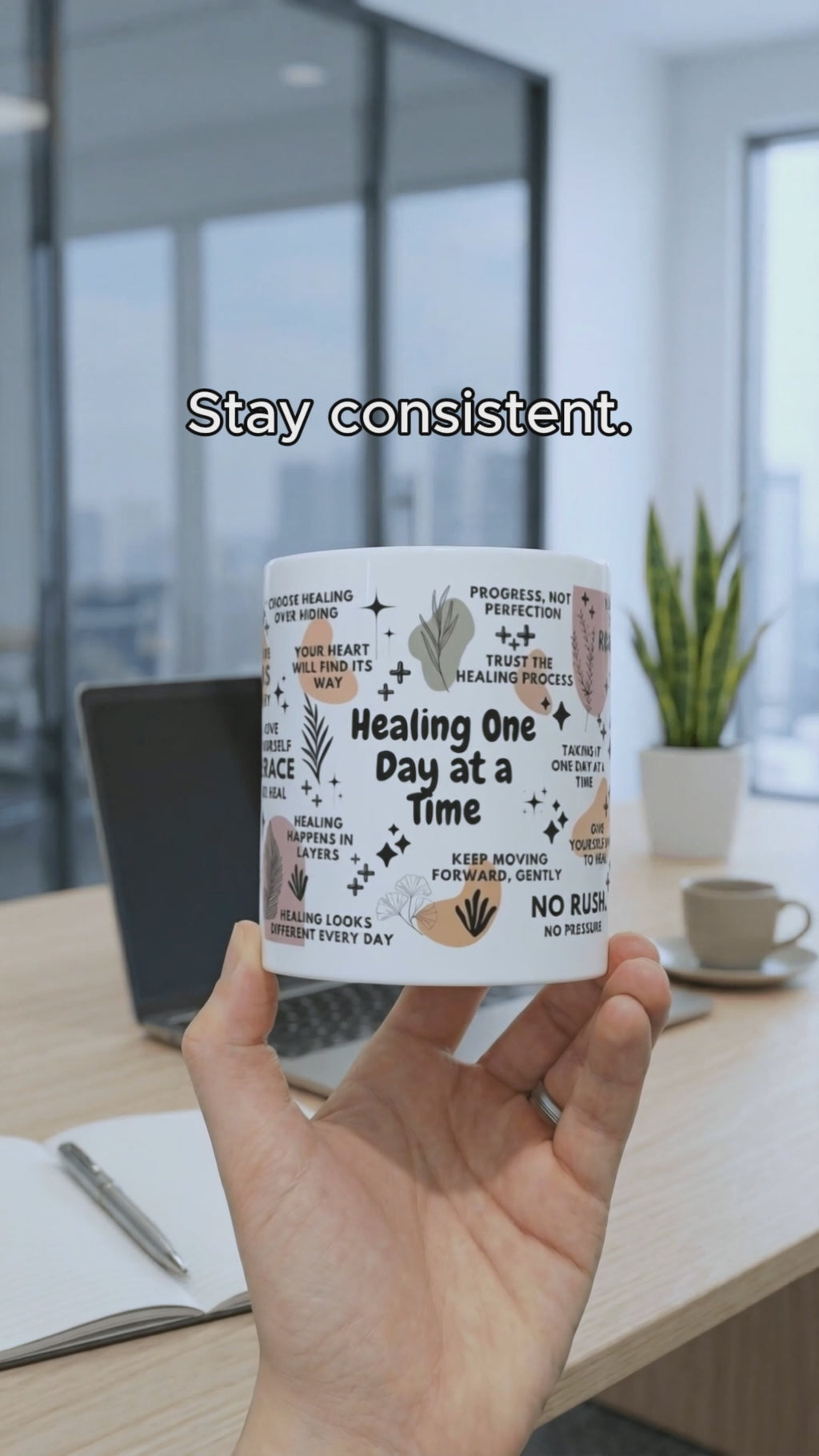 Healing One Day at a Time Mug; 11oz/15oz