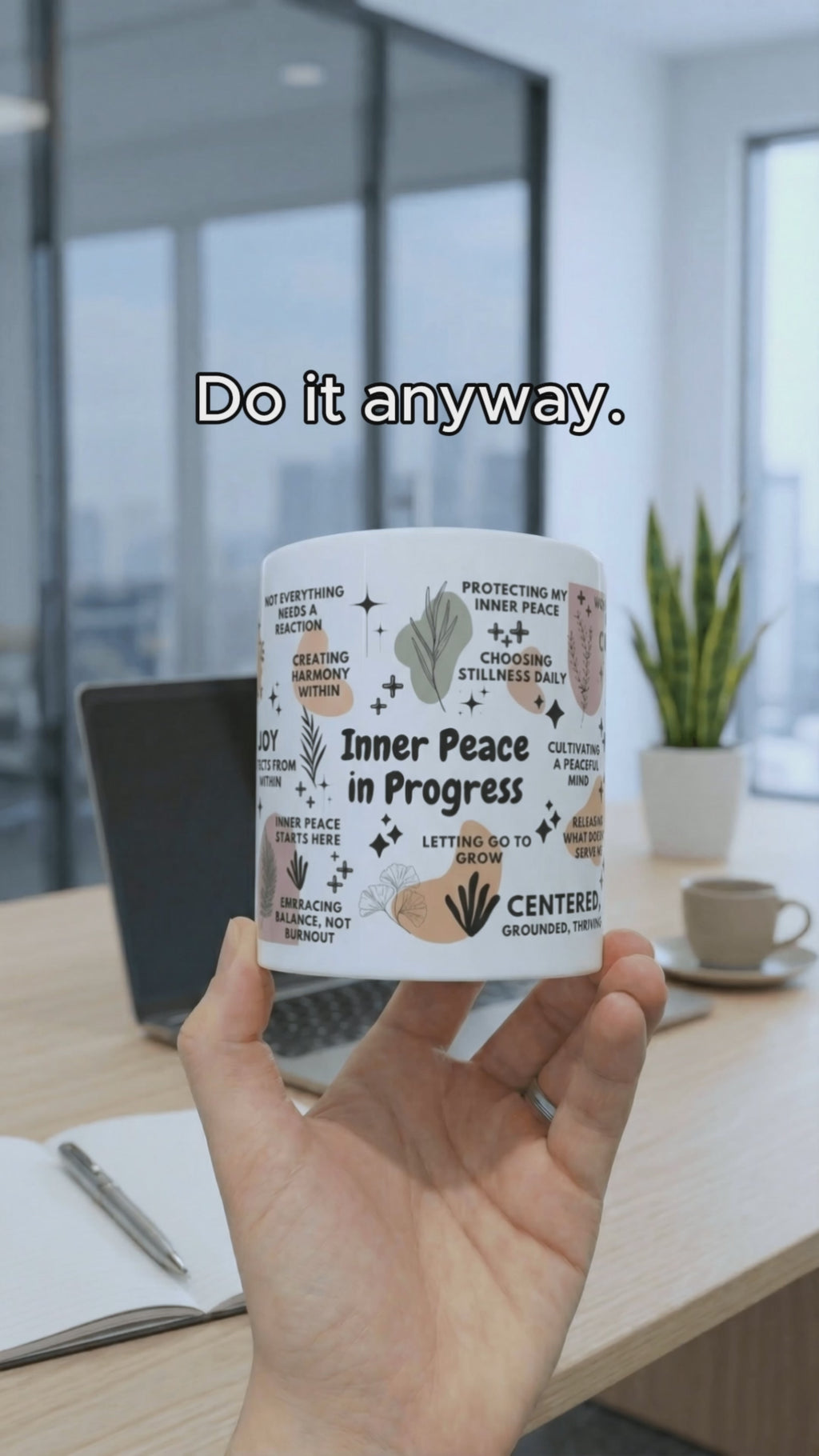 Inner Peace in Progress Glass Tumbler; 16oz