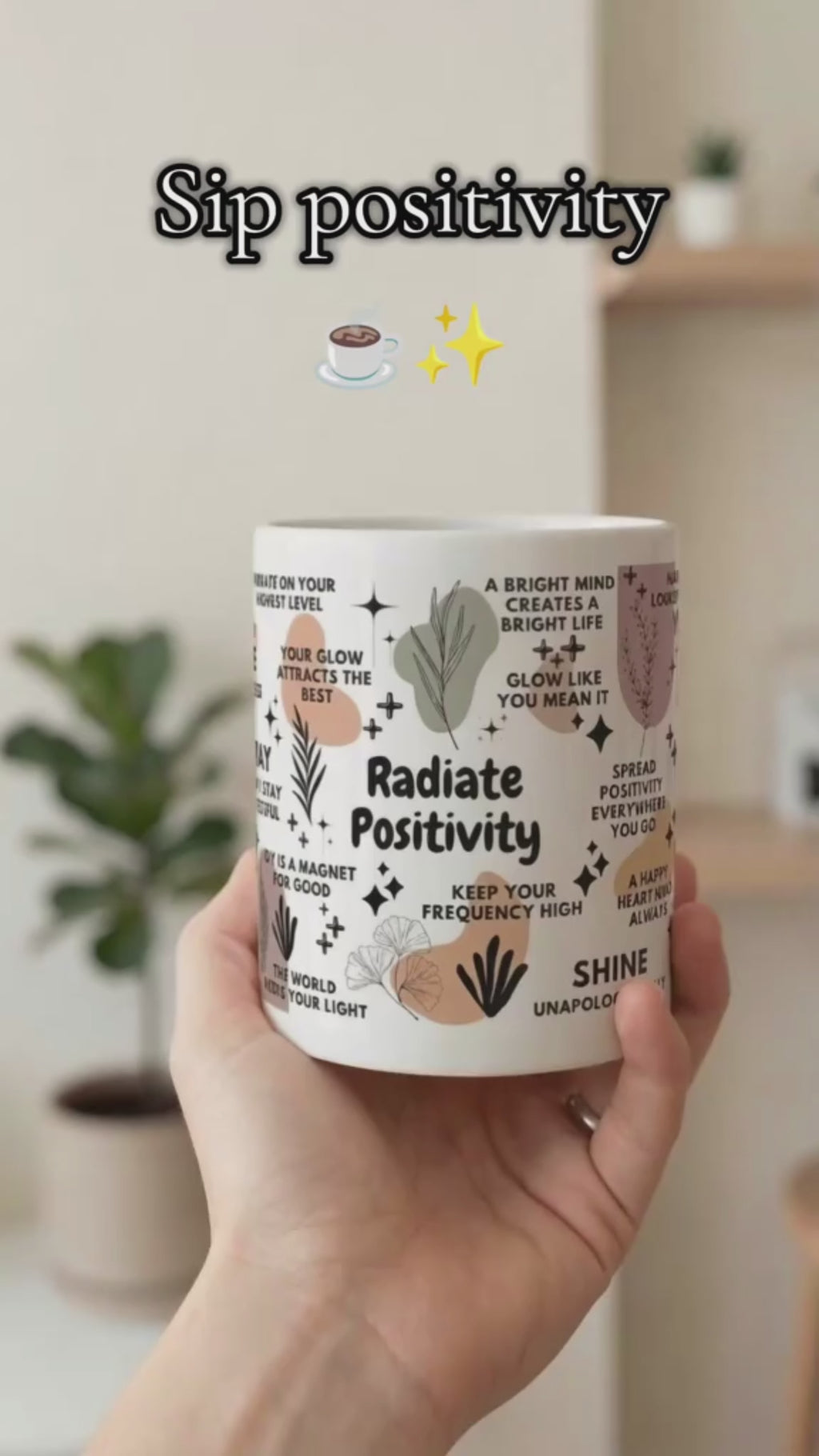 Radiate Positivity Mug; 11oz/15oz
